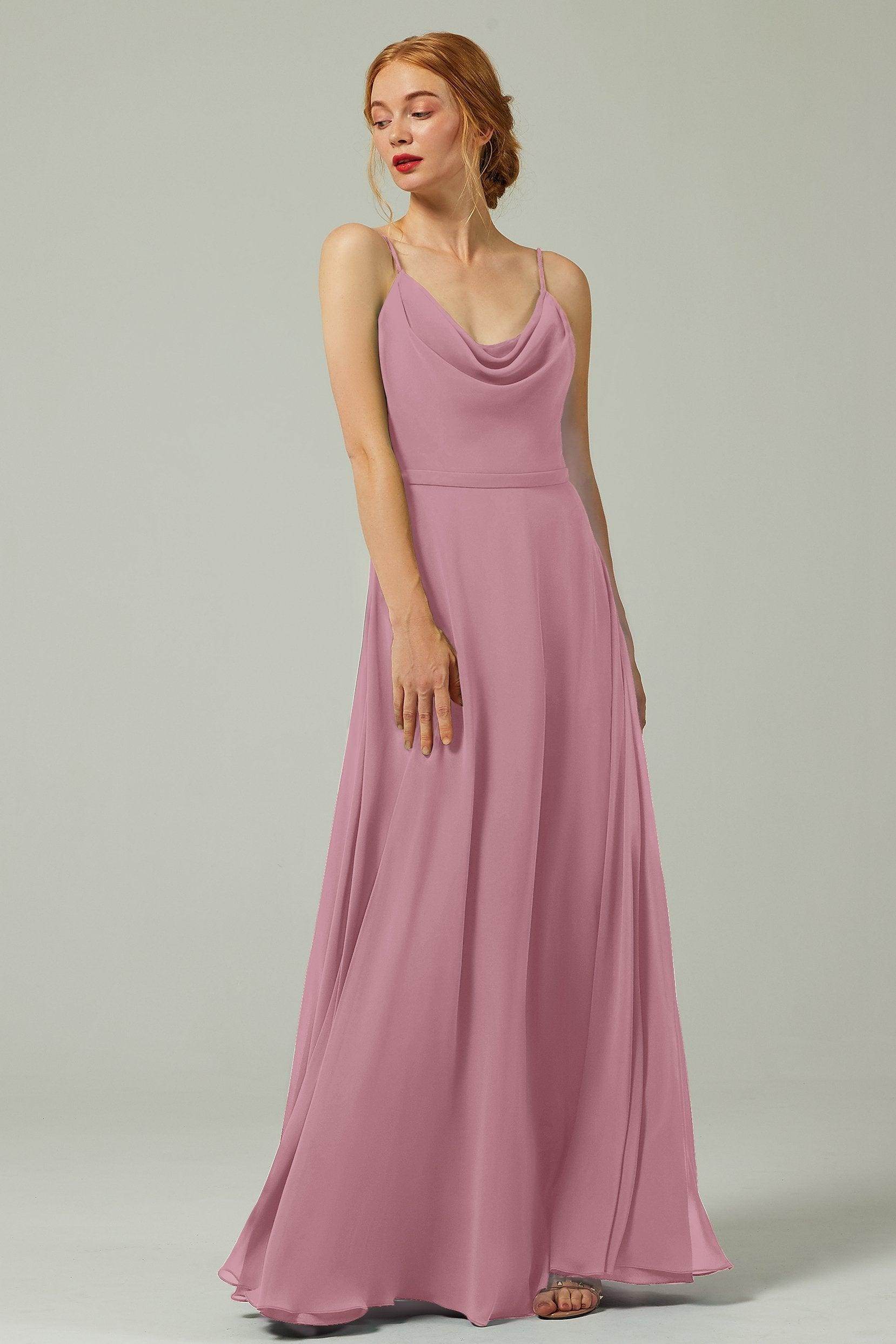 A-Line Floor Length Chiffon Bridesmaid Dress CB0322