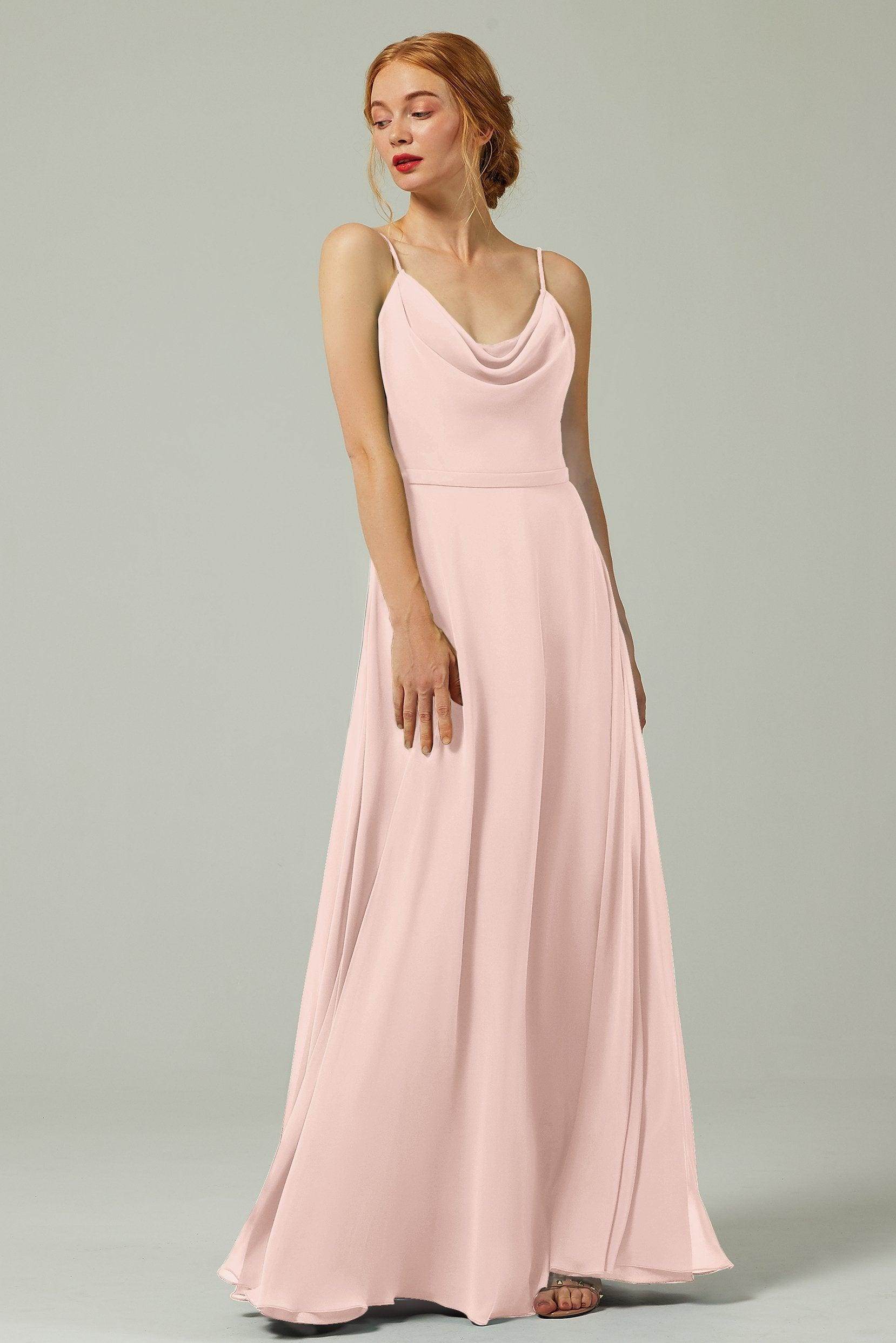 A-Line Floor Length Chiffon Bridesmaid Dress CB0322