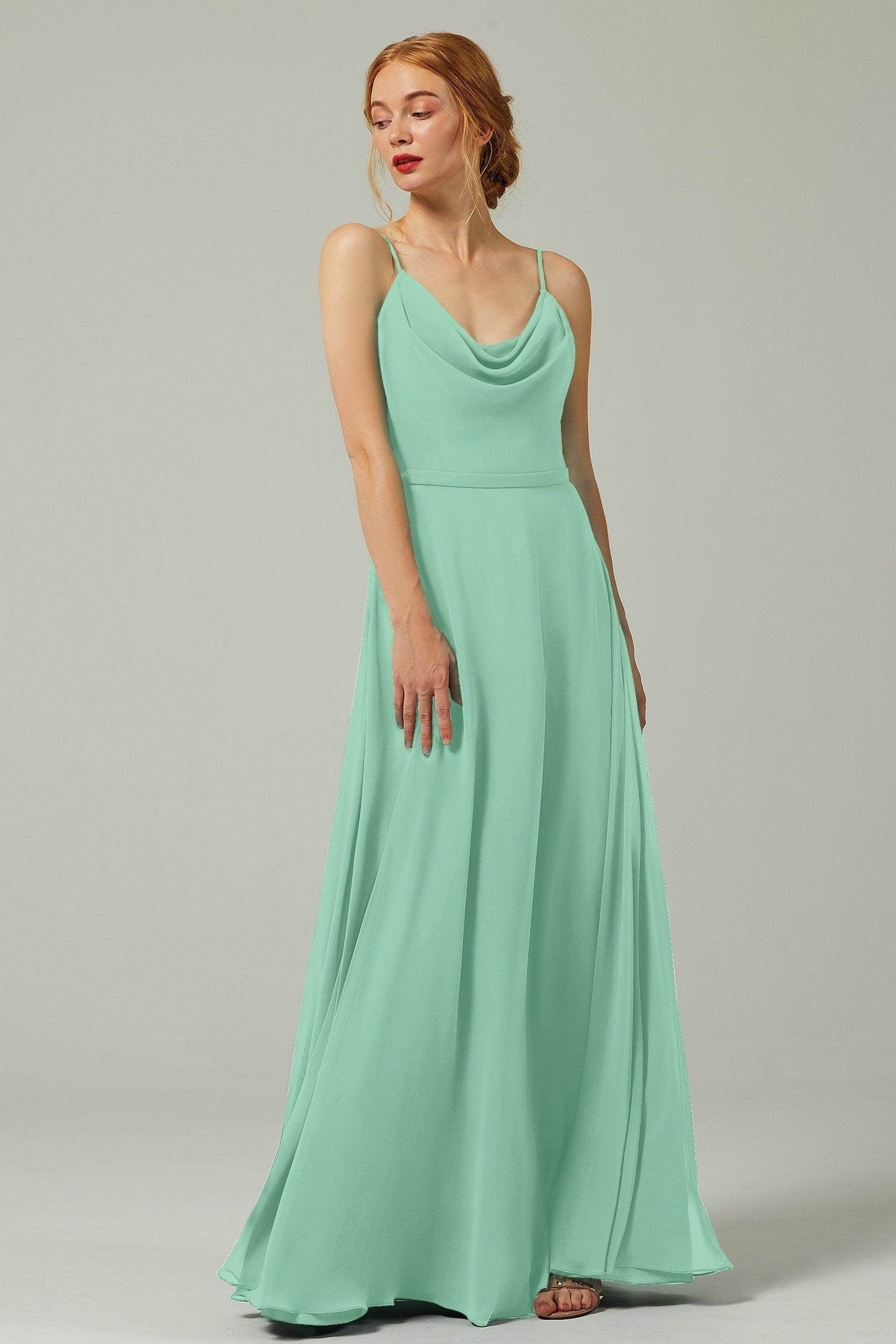A-Line Floor Length Chiffon Bridesmaid Dress CB0322