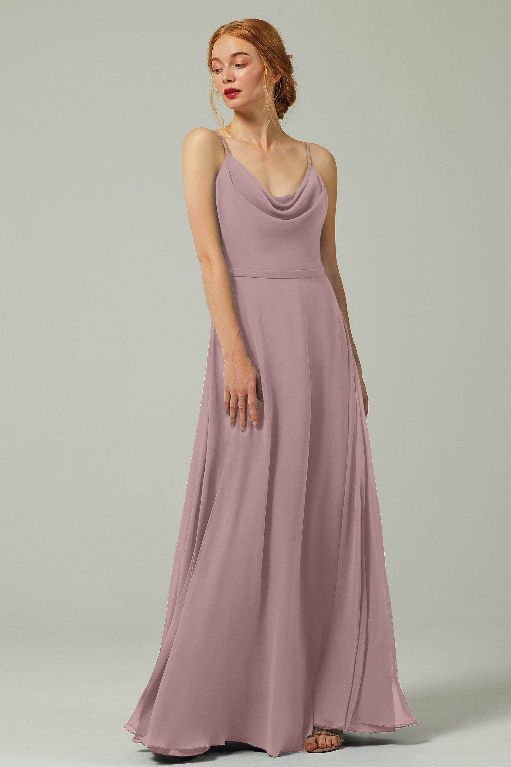 A-Line Floor Length Chiffon Bridesmaid Dress CB0322
