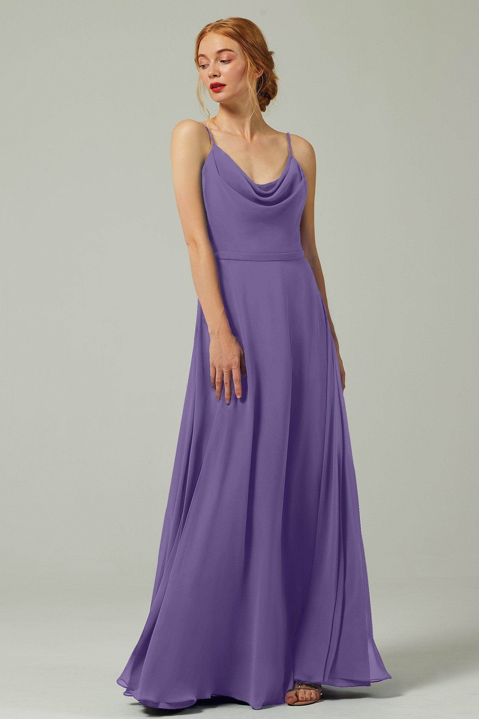 A-Line Floor Length Chiffon Bridesmaid Dress CB0322