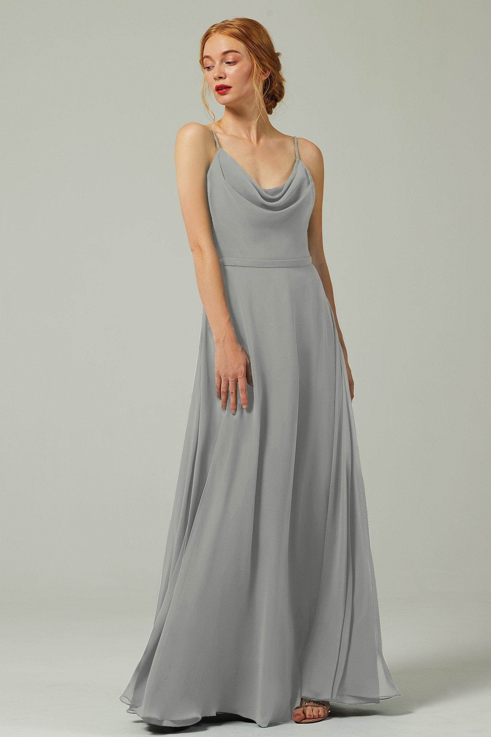 A-Line Floor Length Chiffon Bridesmaid Dress CB0322