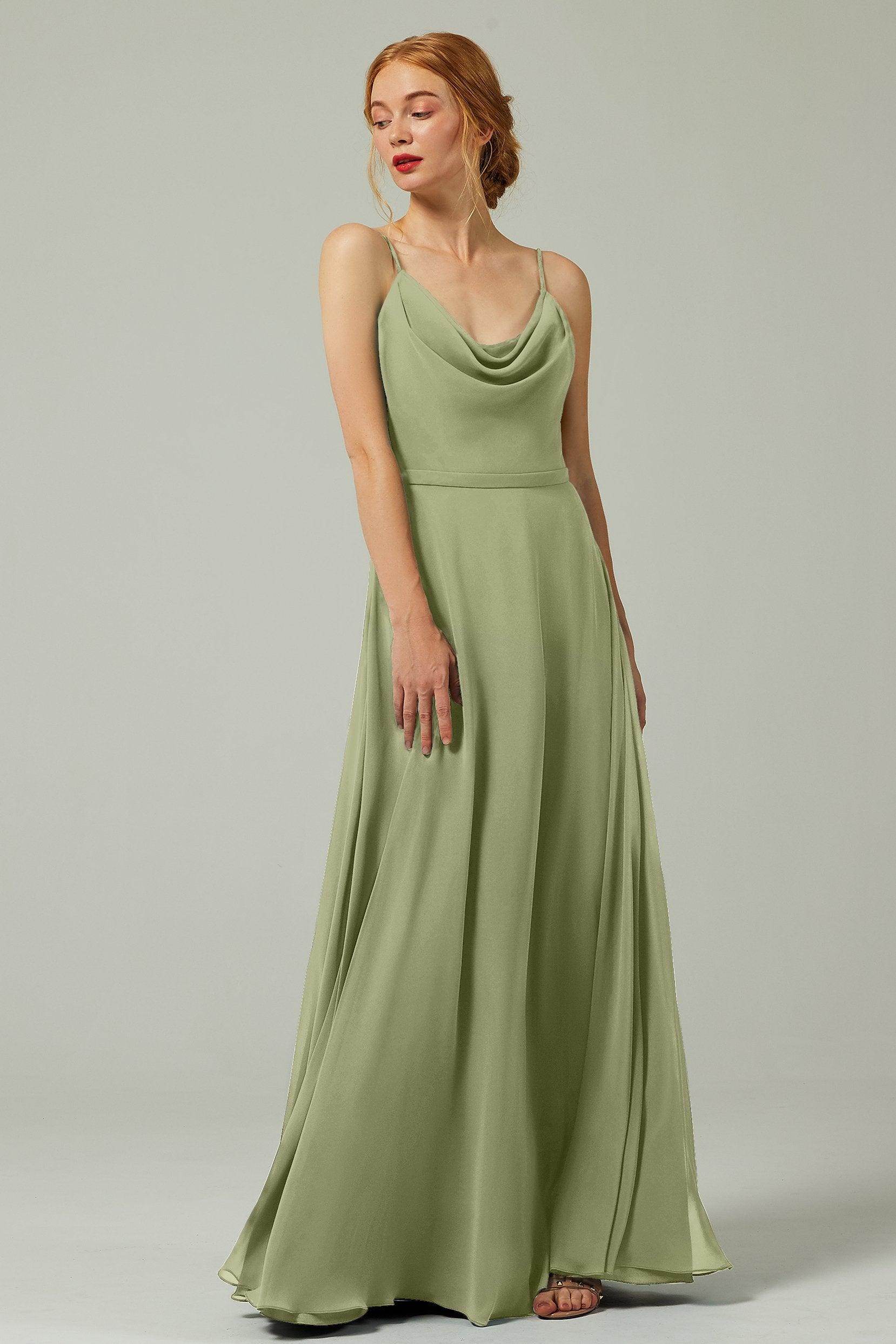 A-Line Floor Length Chiffon Bridesmaid Dress CB0322