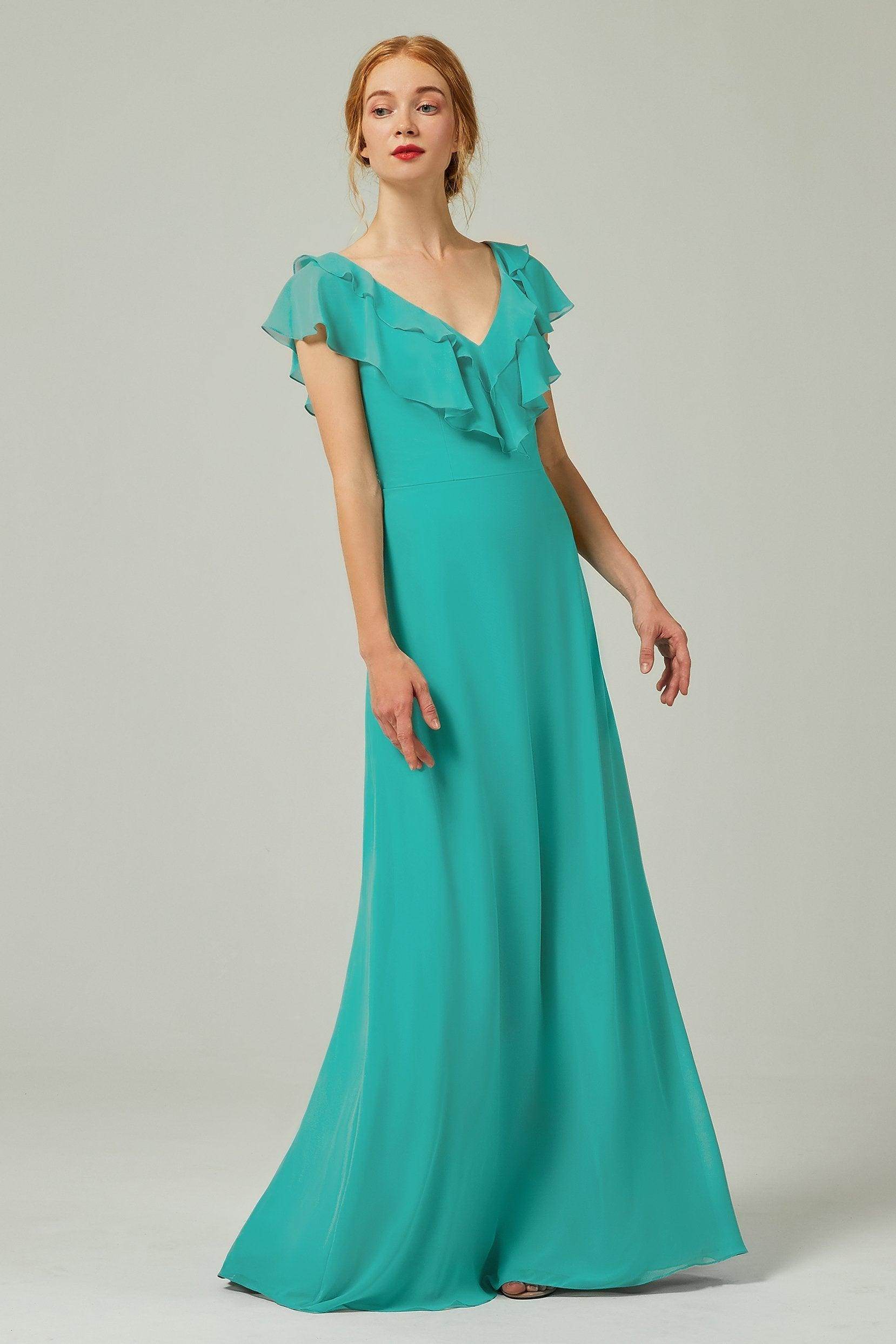 A-Line Floor Length Chiffon Bridesmaid Dress CB0323