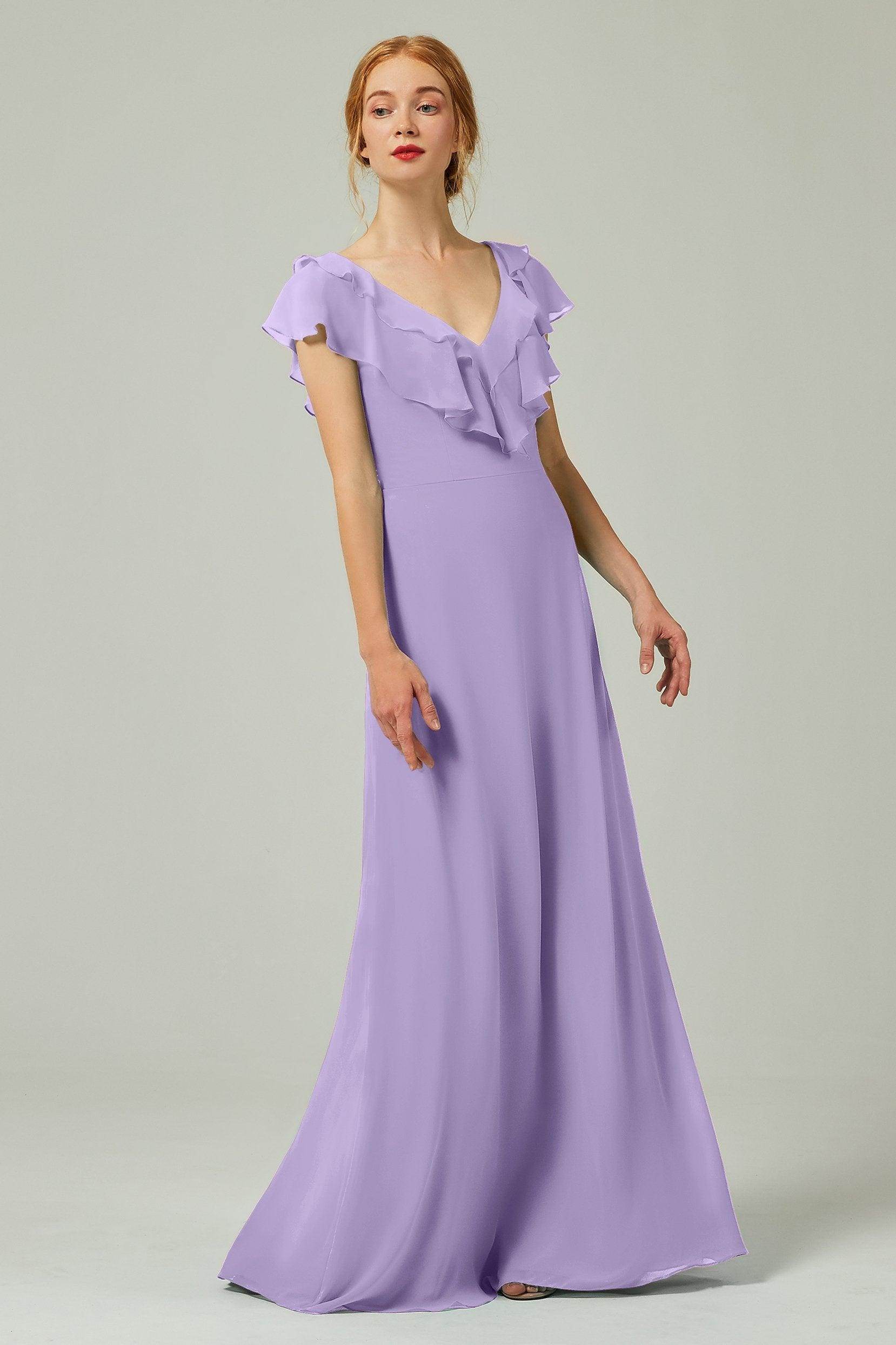 A-Line Floor Length Chiffon Bridesmaid Dress CB0323