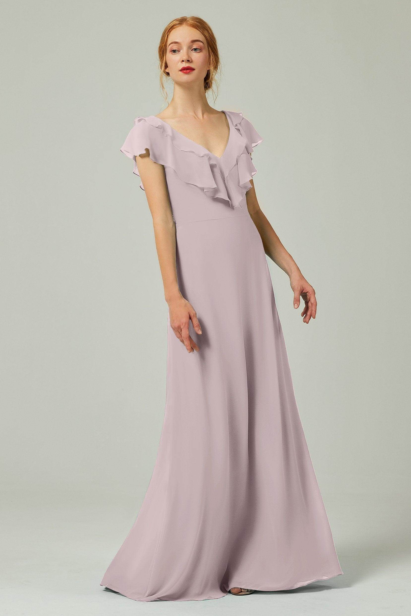 A-Line Floor Length Chiffon Bridesmaid Dress CB0323