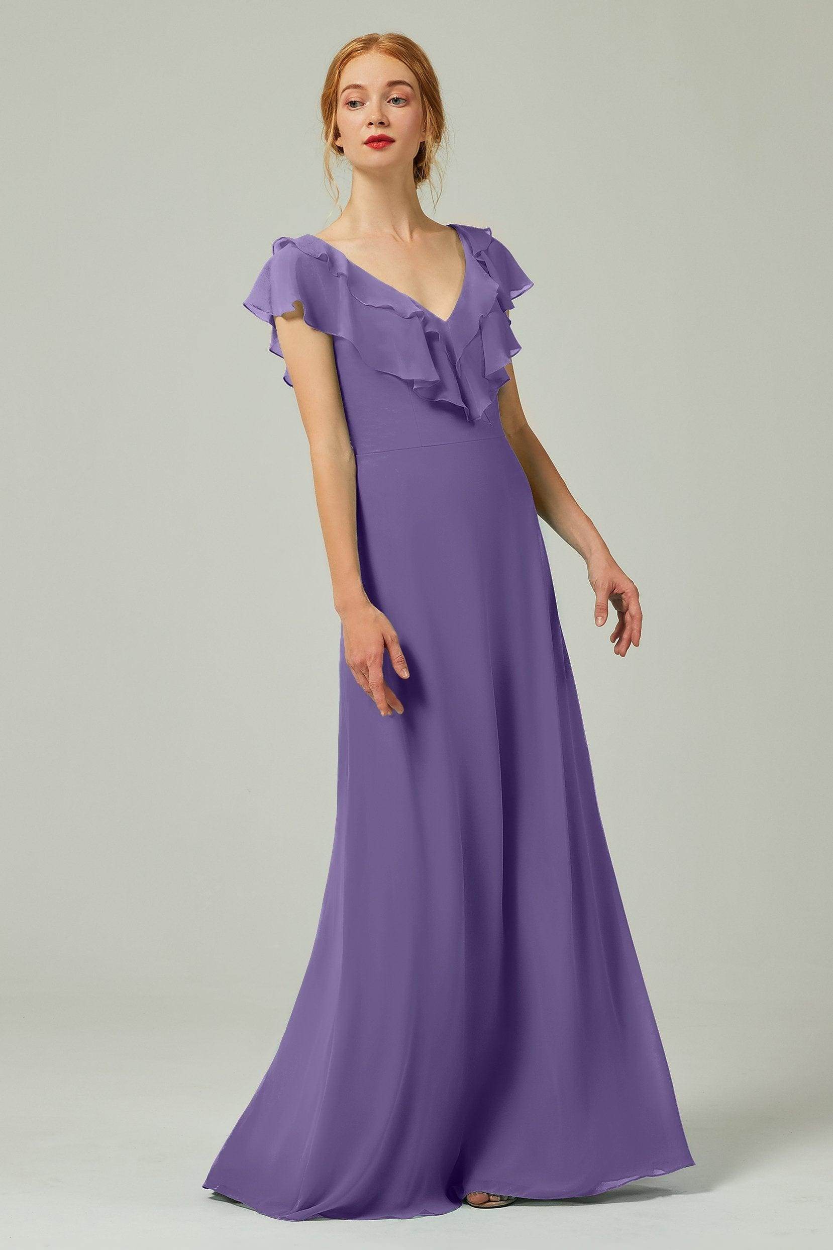A-Line Floor Length Chiffon Bridesmaid Dress CB0323