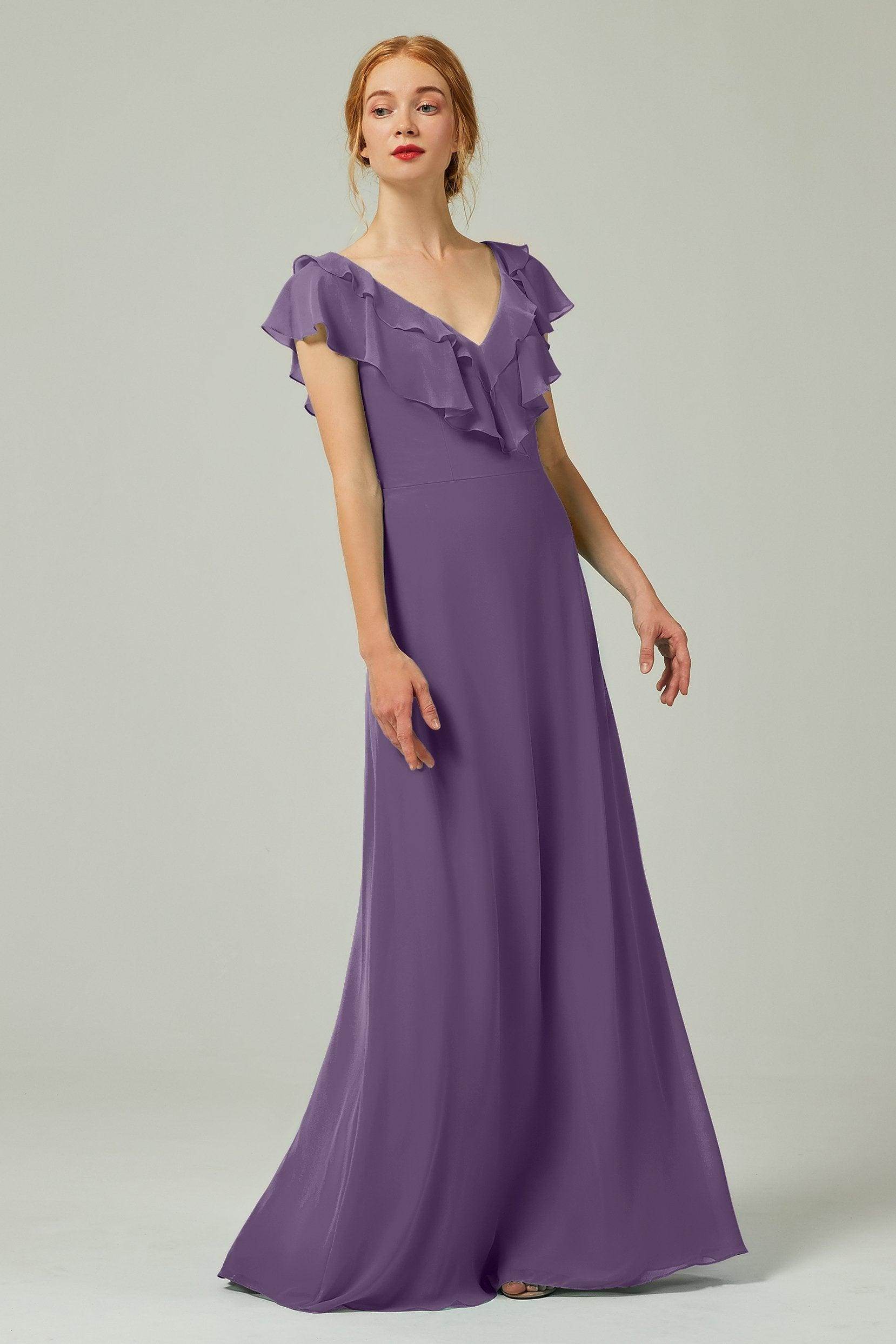 A-Line Floor Length Chiffon Bridesmaid Dress CB0323