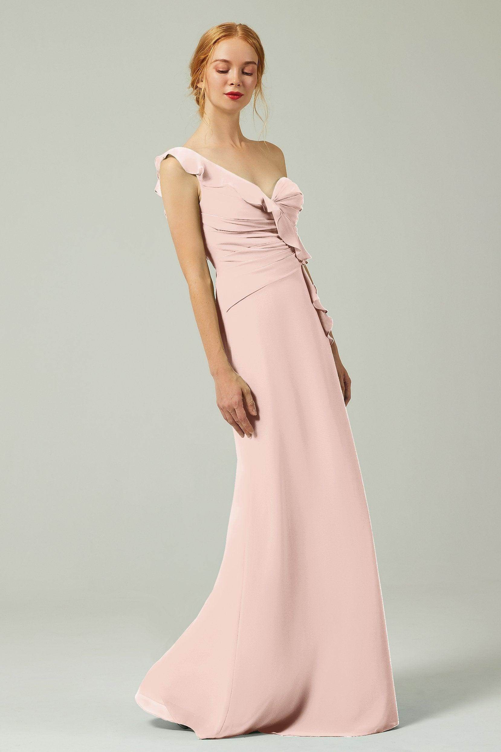 Sheath-Column Floor Length Chiffon Bridesmaid Dress CB0324