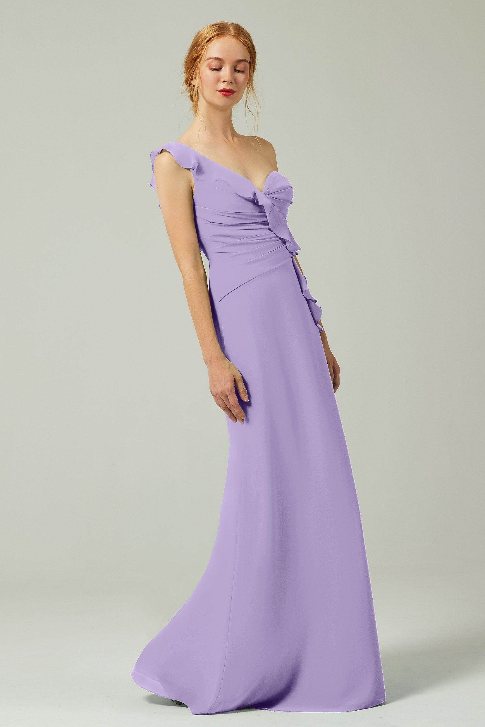 Sheath-Column Floor Length Chiffon Bridesmaid Dress CB0324