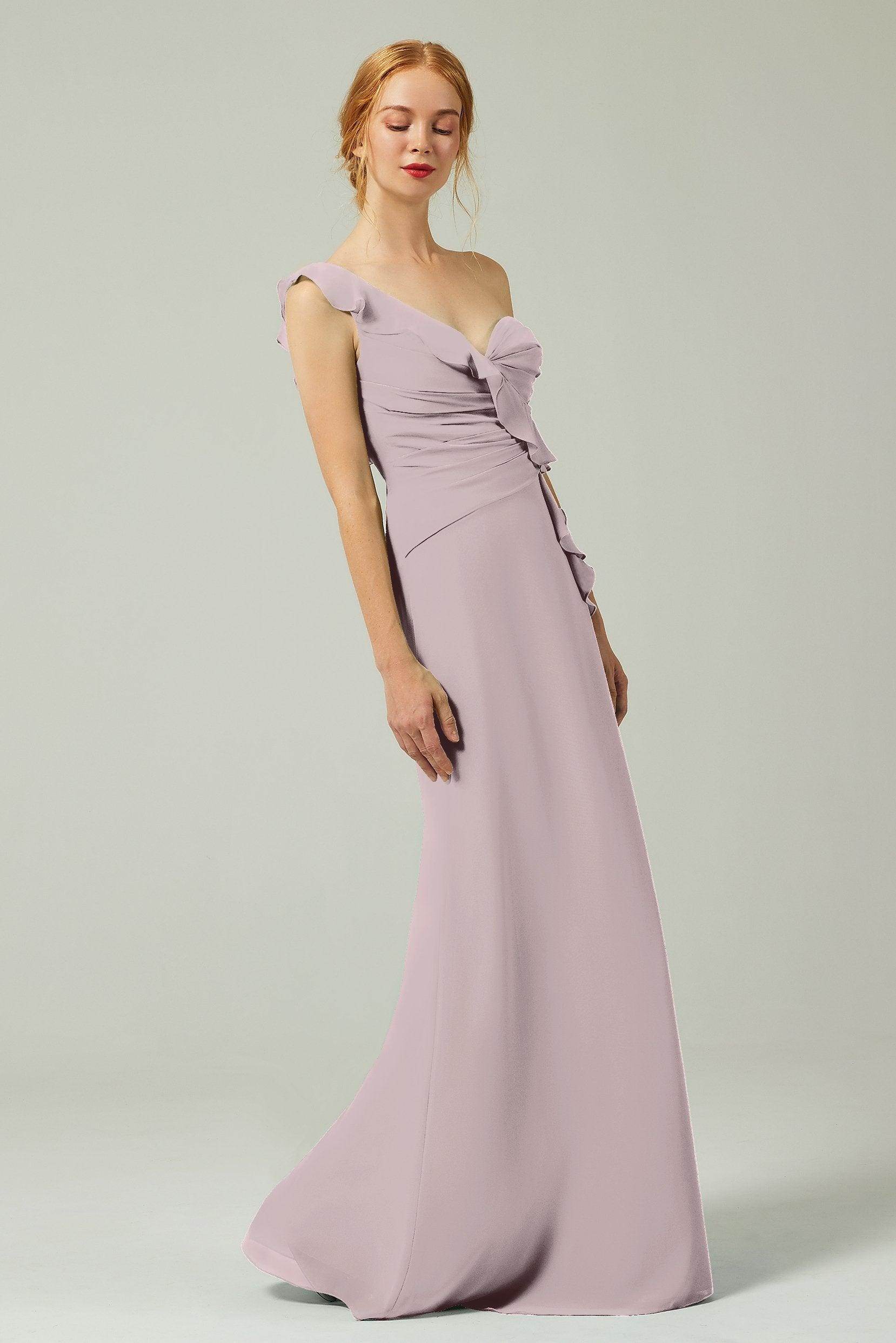Sheath-Column Floor Length Chiffon Bridesmaid Dress CB0324