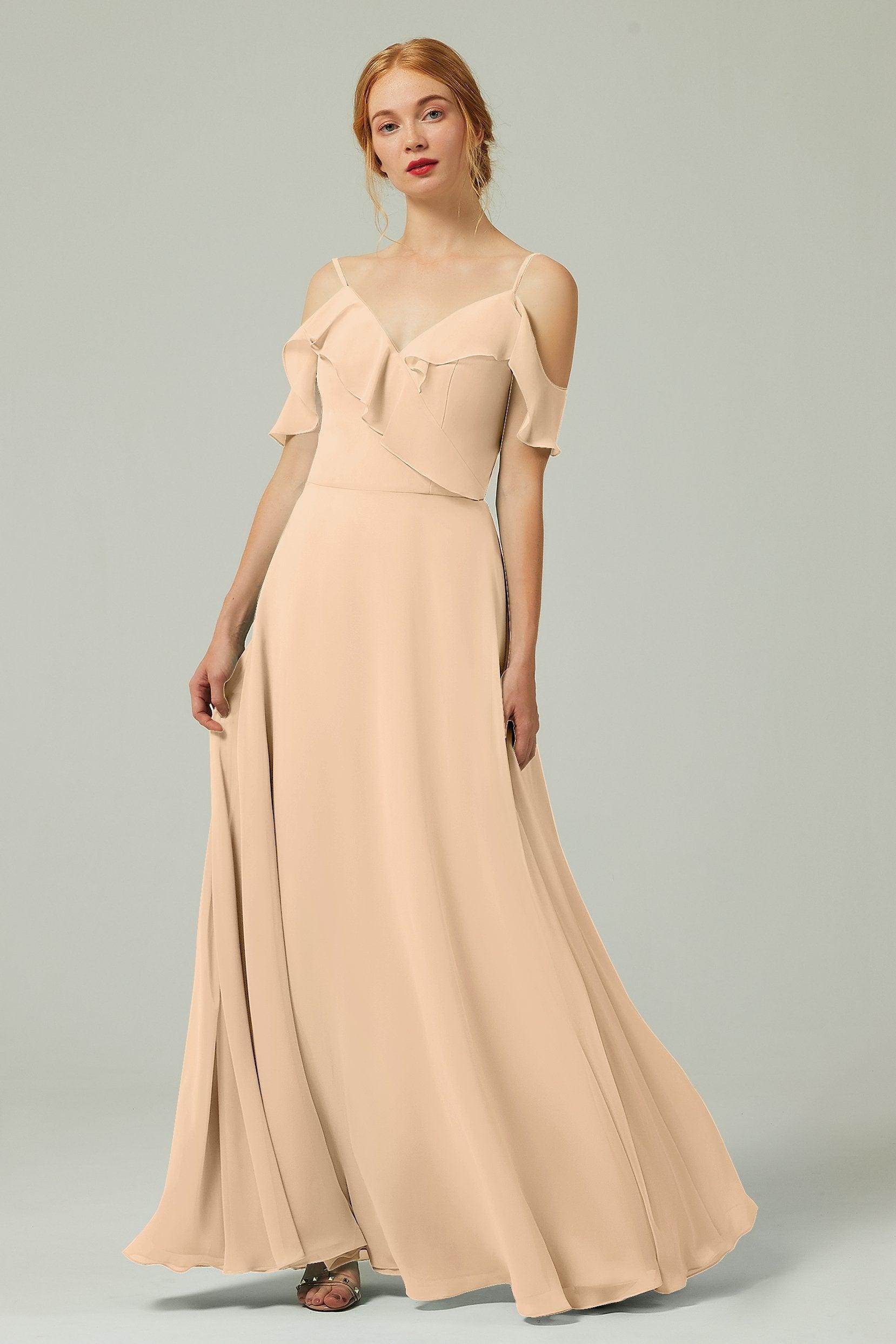 A-Line Floor Length Chiffon Bridesmaid Dress CB0326