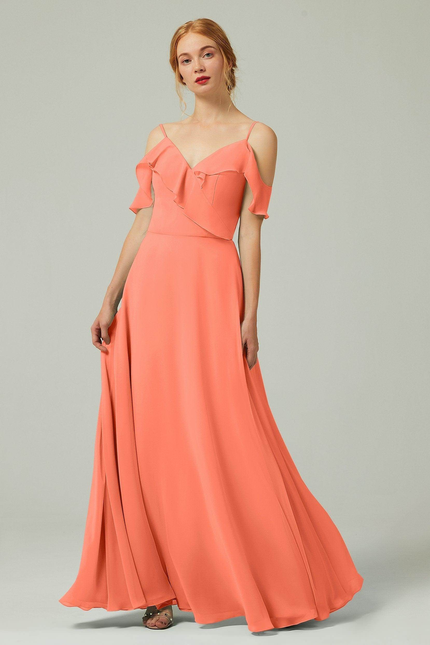 A-Line Floor Length Chiffon Bridesmaid Dress CB0326