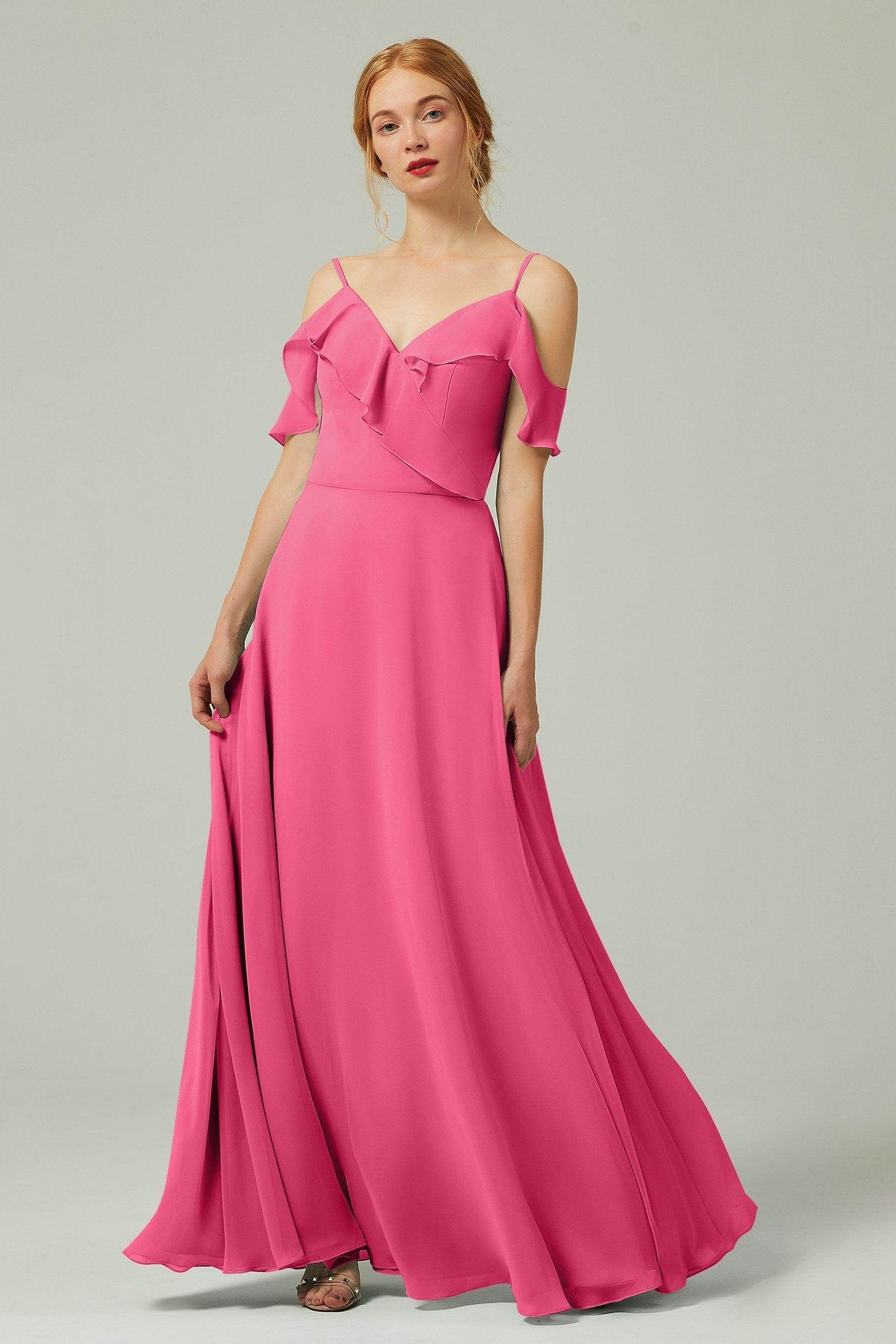 A-Line Floor Length Chiffon Bridesmaid Dress CB0326