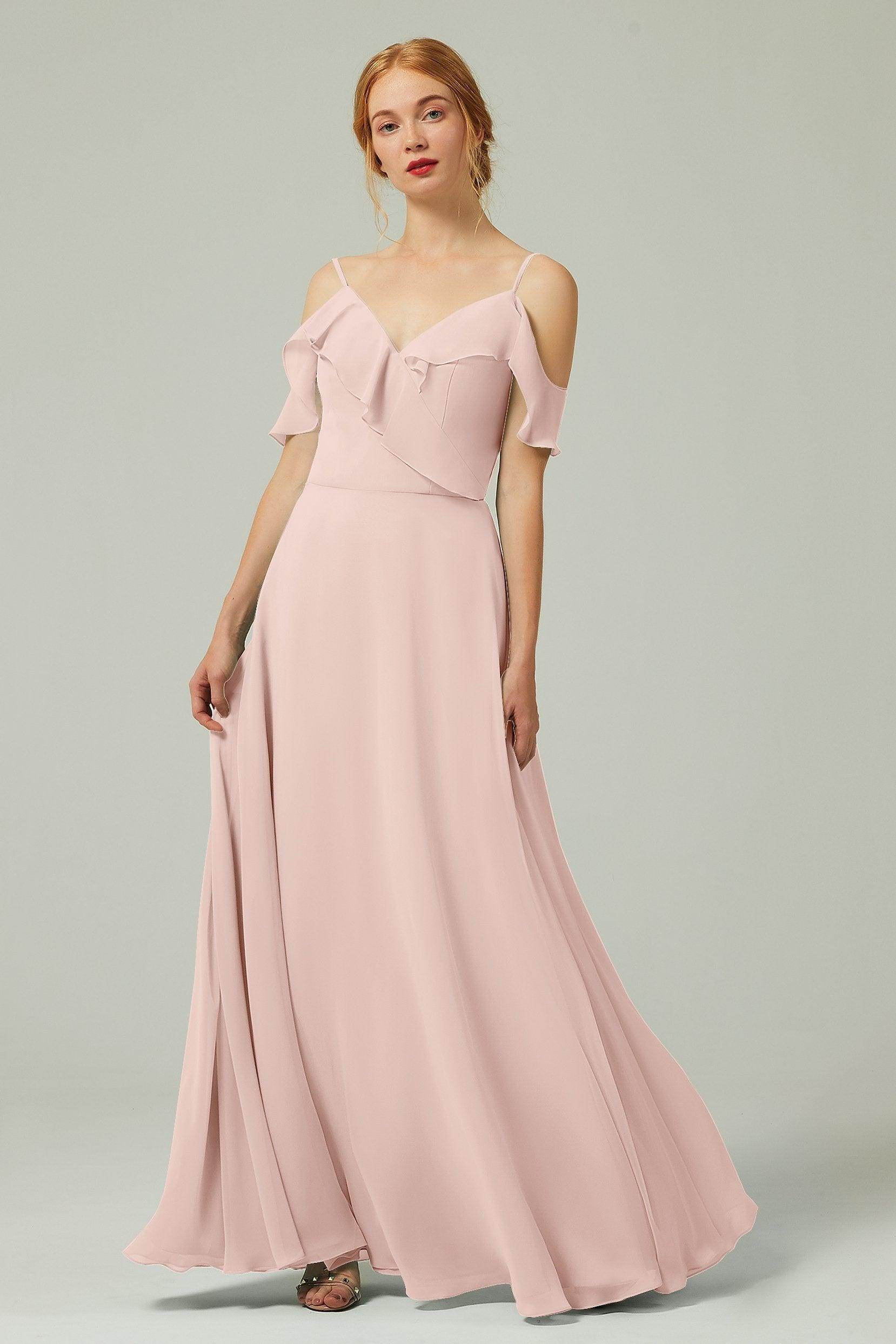 A-Line Floor Length Chiffon Bridesmaid Dress CB0326