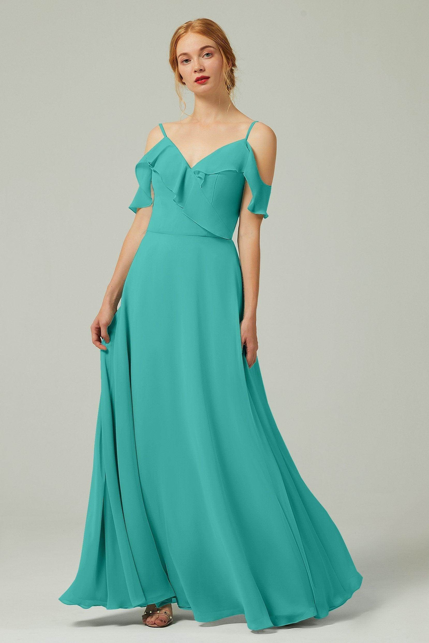 A-Line Floor Length Chiffon Bridesmaid Dress CB0326