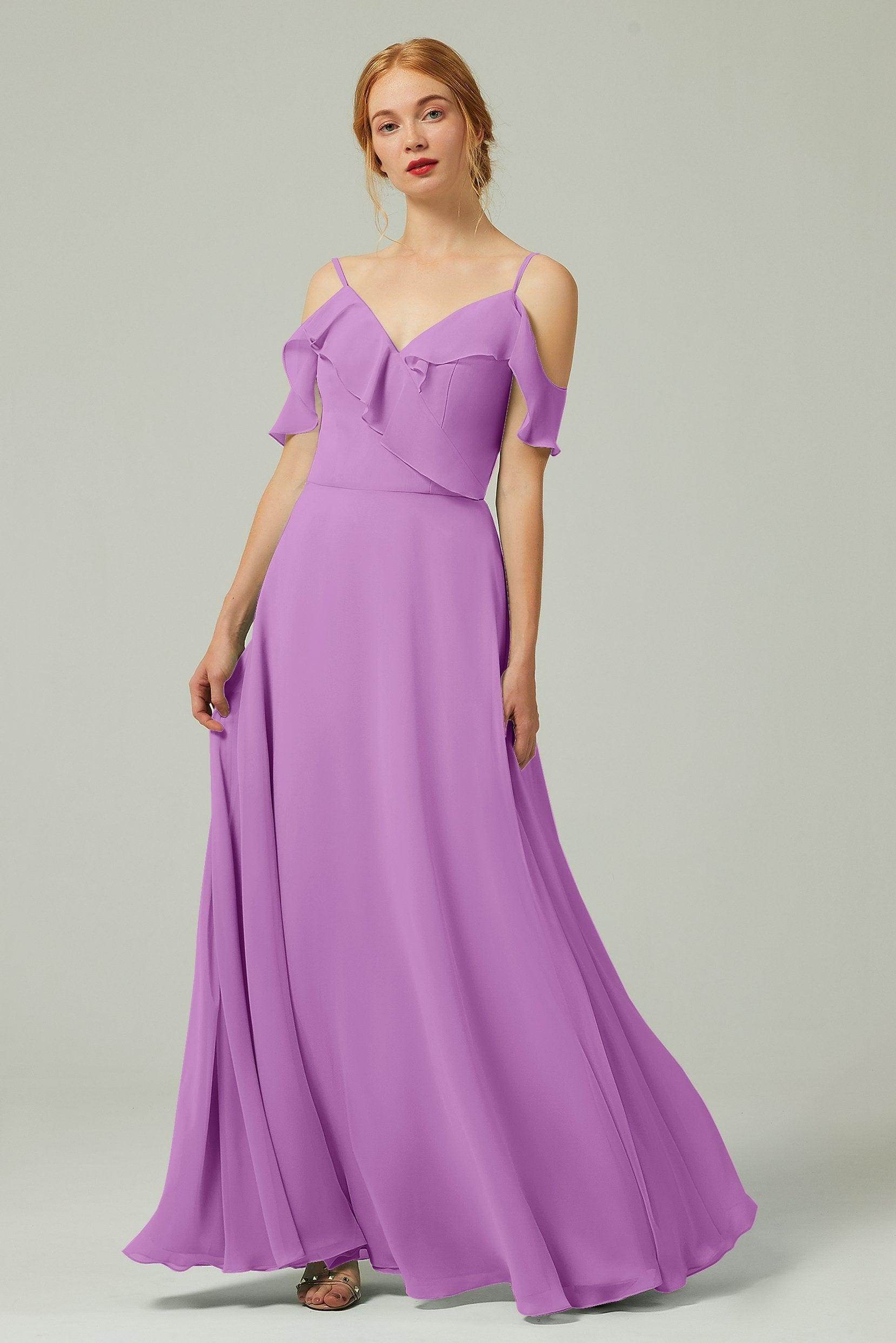 A-Line Floor Length Chiffon Bridesmaid Dress CB0326
