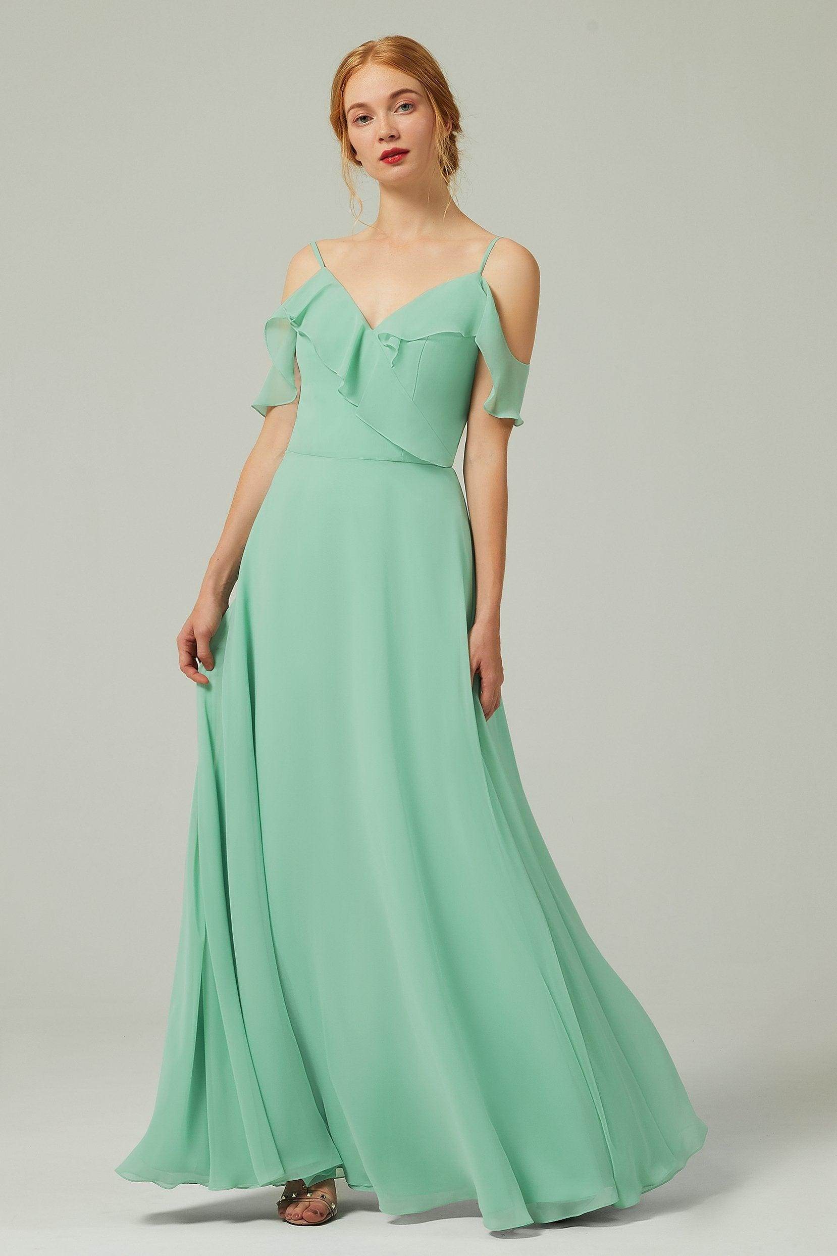A-Line Floor Length Chiffon Bridesmaid Dress CB0326