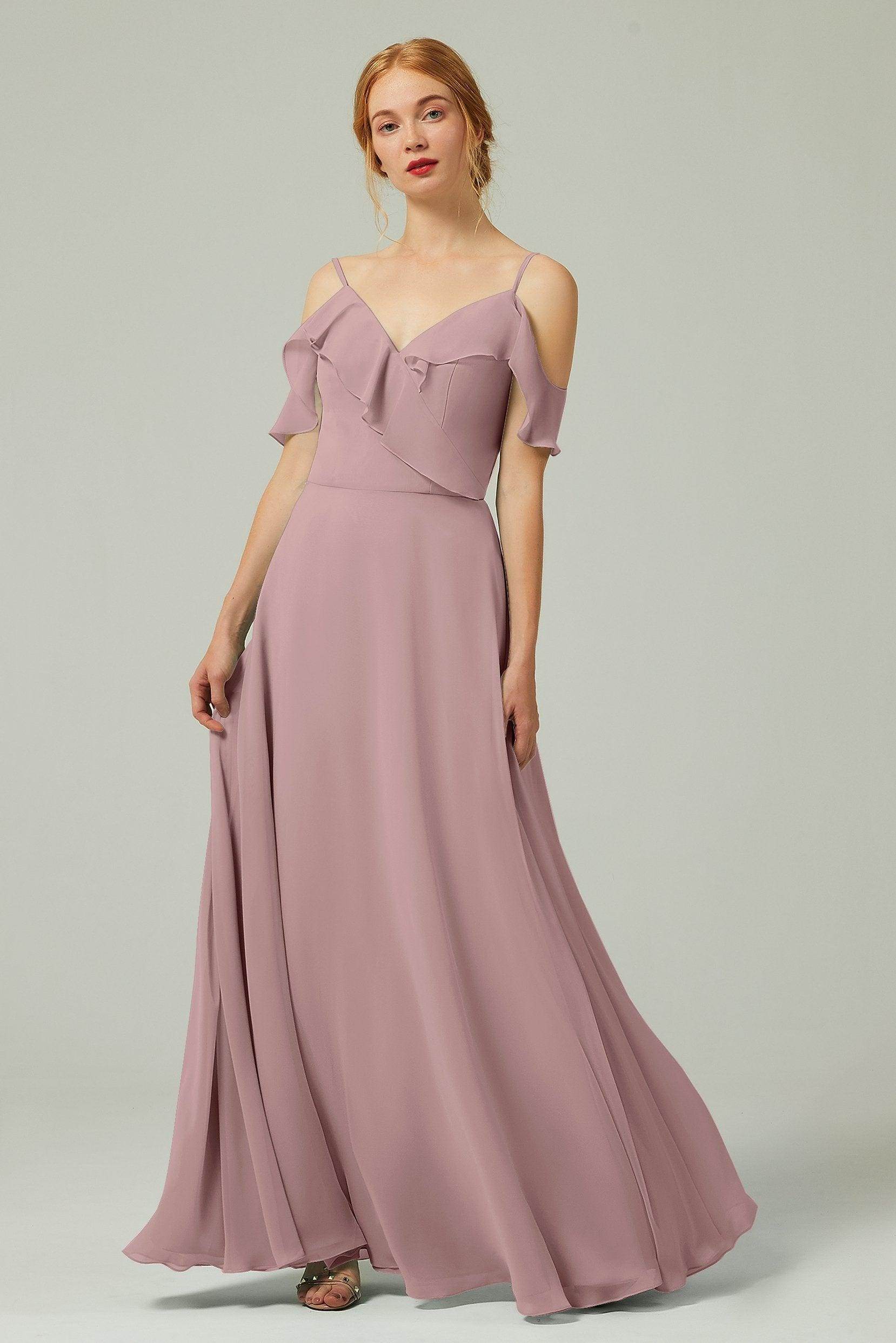 A-Line Floor Length Chiffon Bridesmaid Dress CB0326