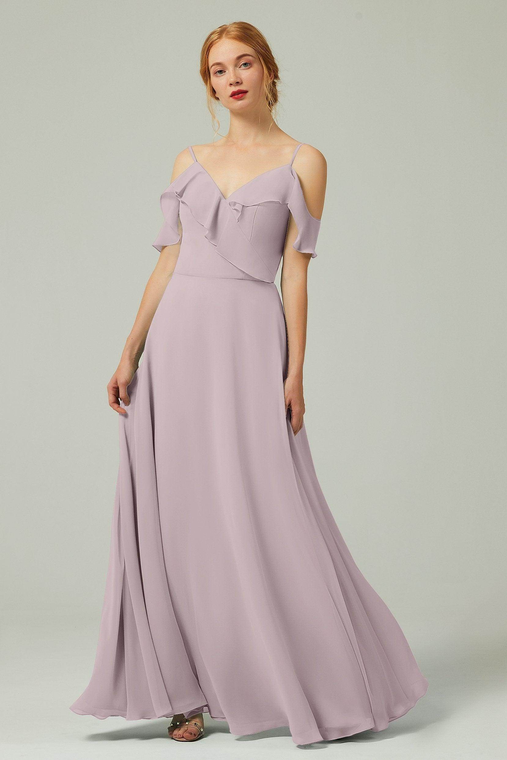 A-Line Floor Length Chiffon Bridesmaid Dress CB0326