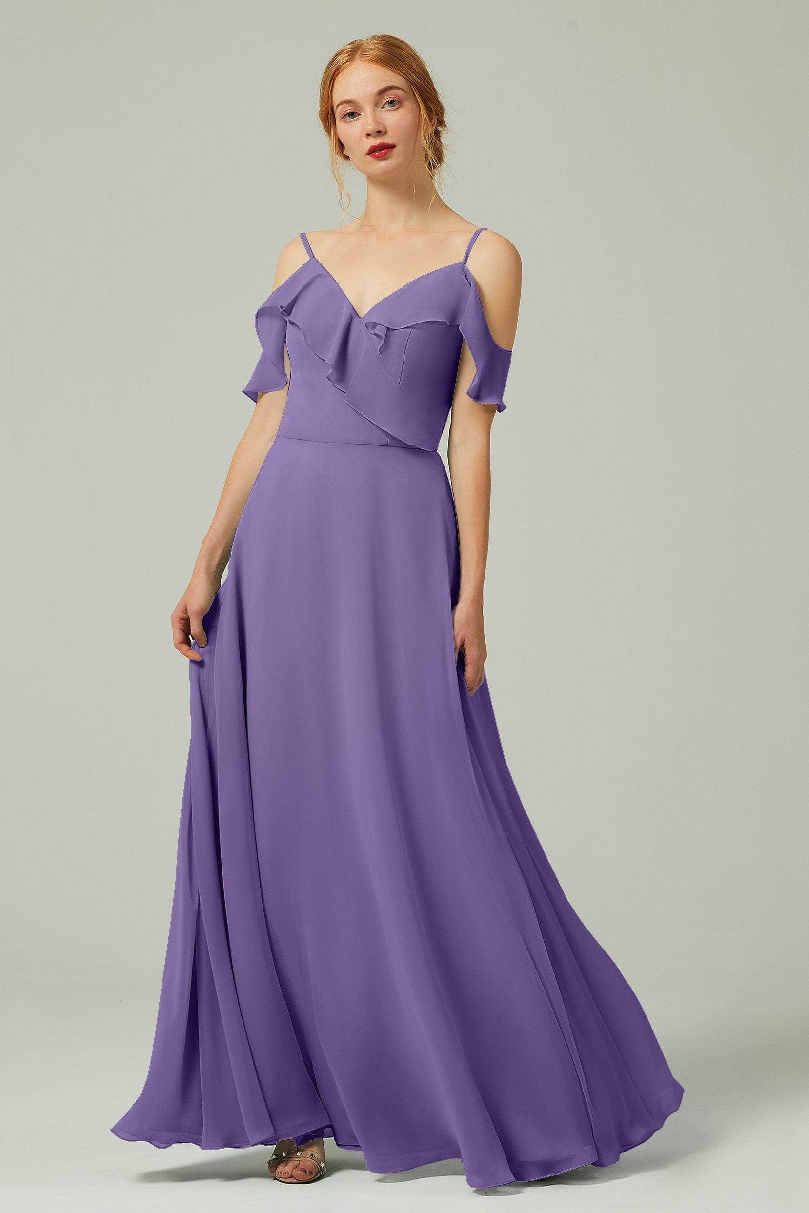 A-Line Floor Length Chiffon Bridesmaid Dress CB0326