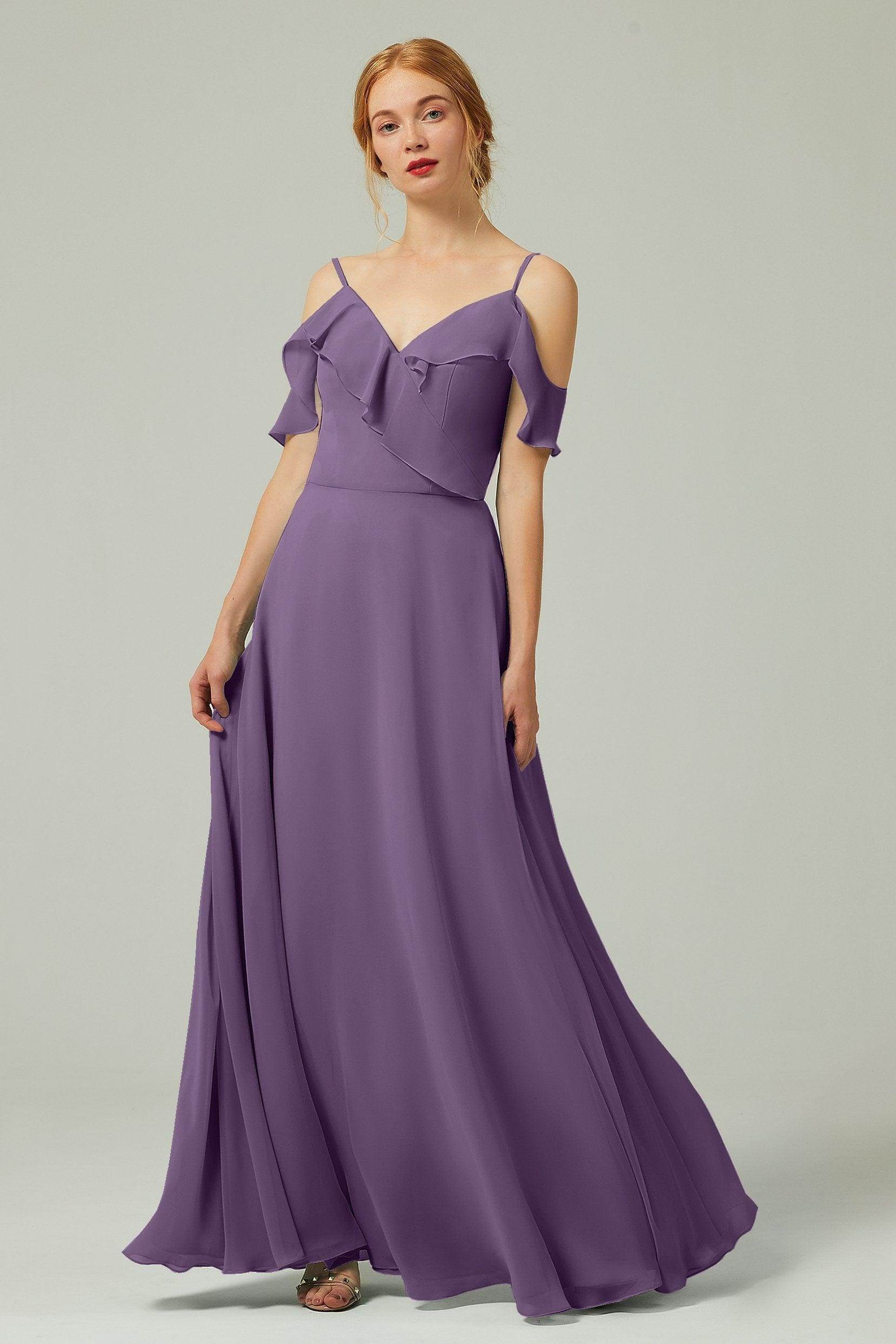 A-Line Floor Length Chiffon Bridesmaid Dress CB0326