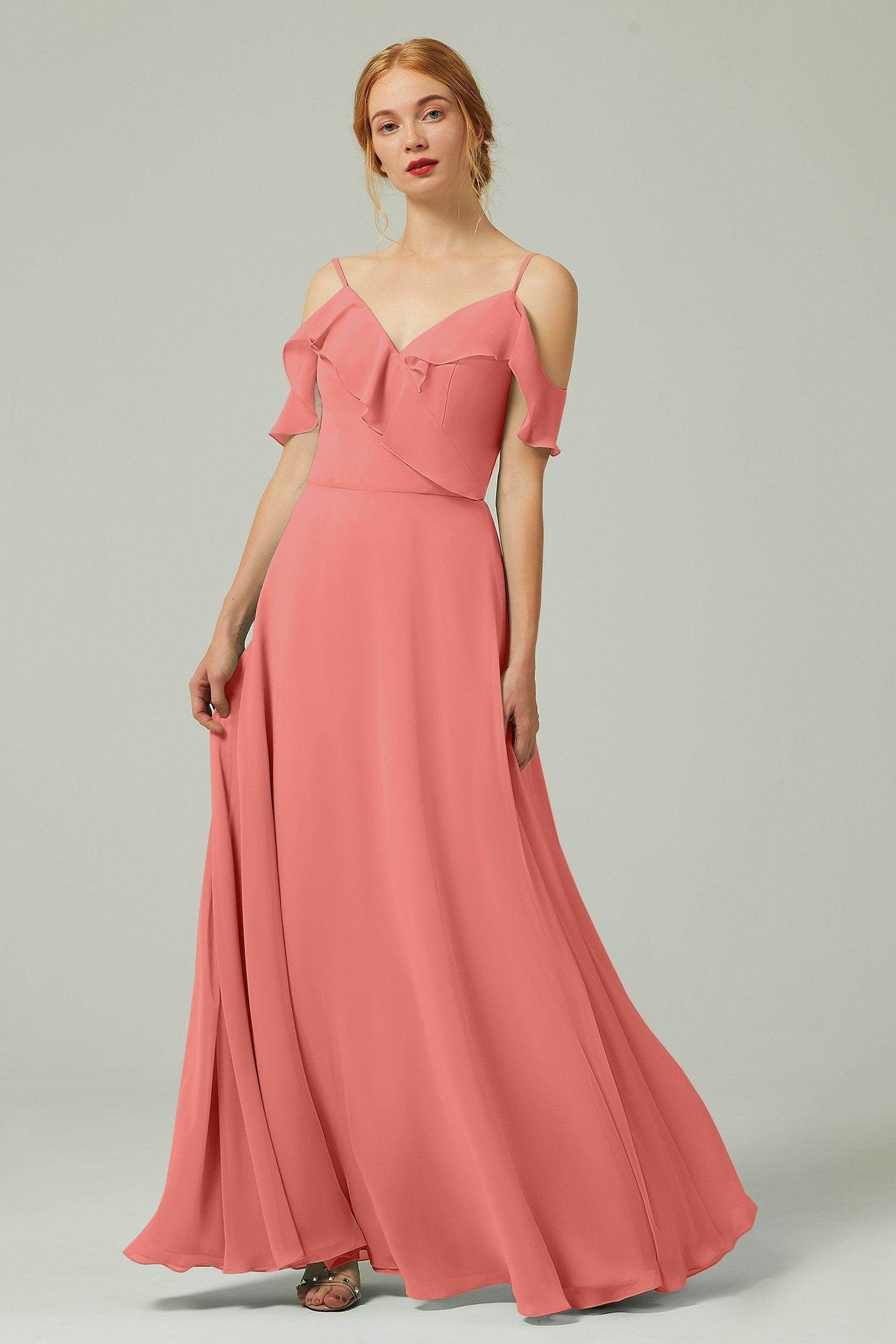 A-Line Floor Length Chiffon Bridesmaid Dress CB0326