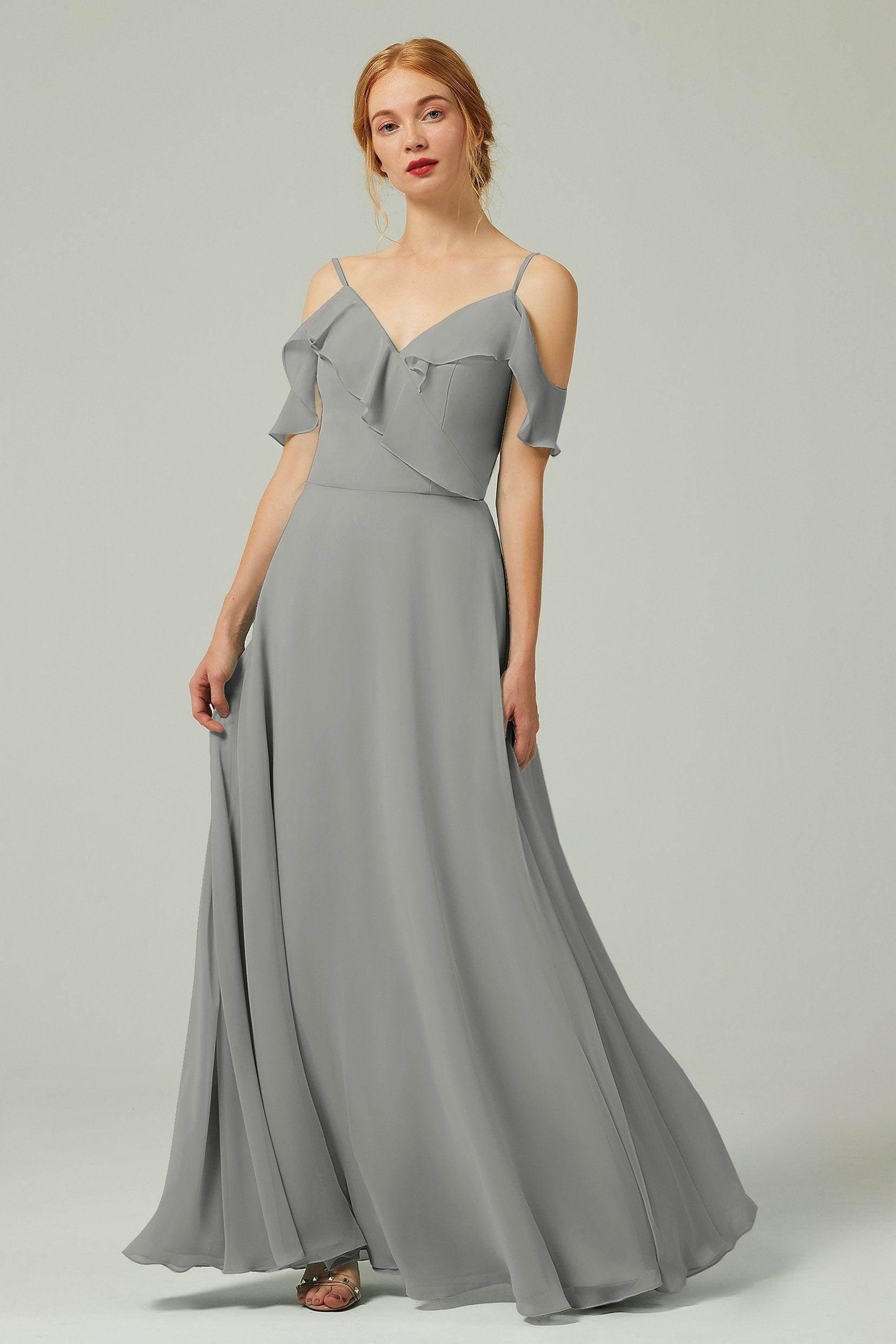 A-Line Floor Length Chiffon Bridesmaid Dress CB0326