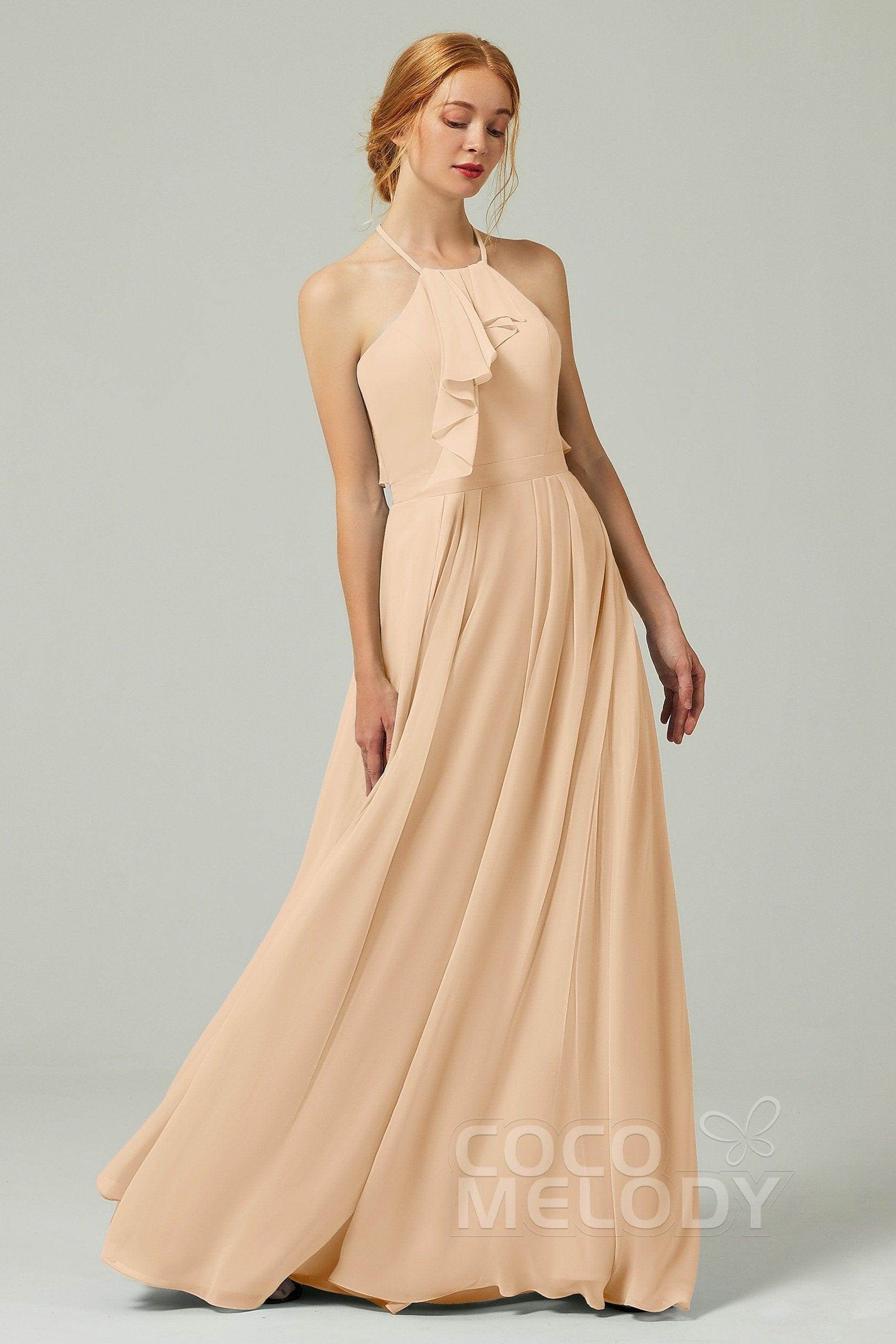 A-Line Floor Length Chiffon Bridesmaid Dress CB0328