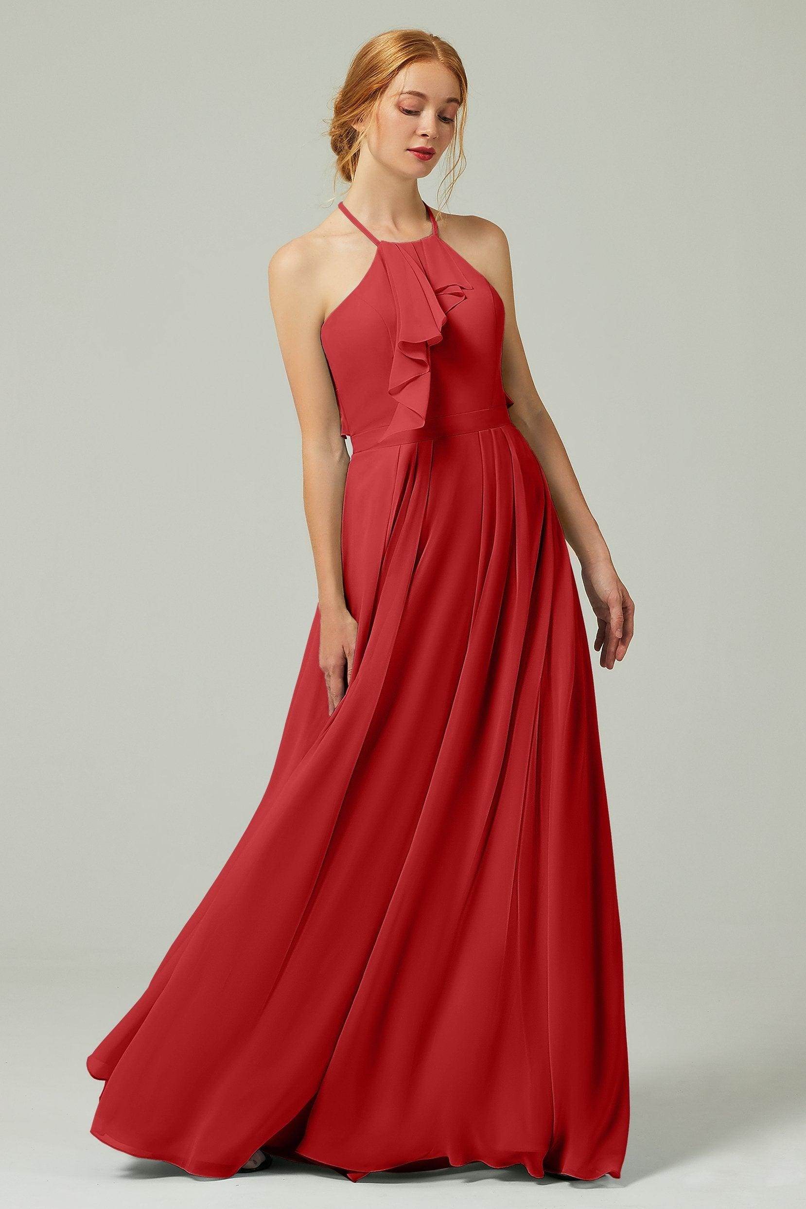 A-Line Floor Length Chiffon Bridesmaid Dress CB0328