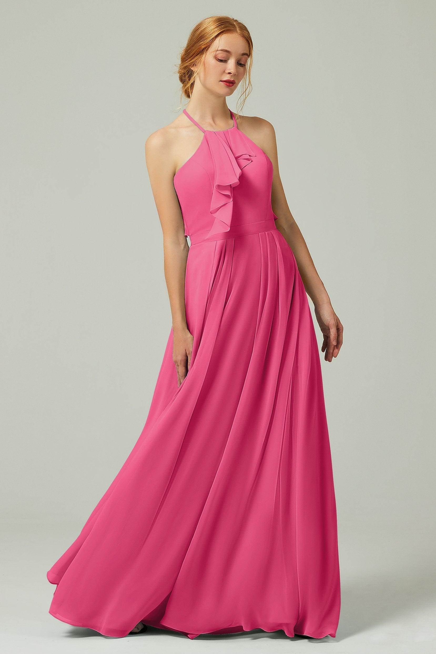 A-Line Floor Length Chiffon Bridesmaid Dress CB0328
