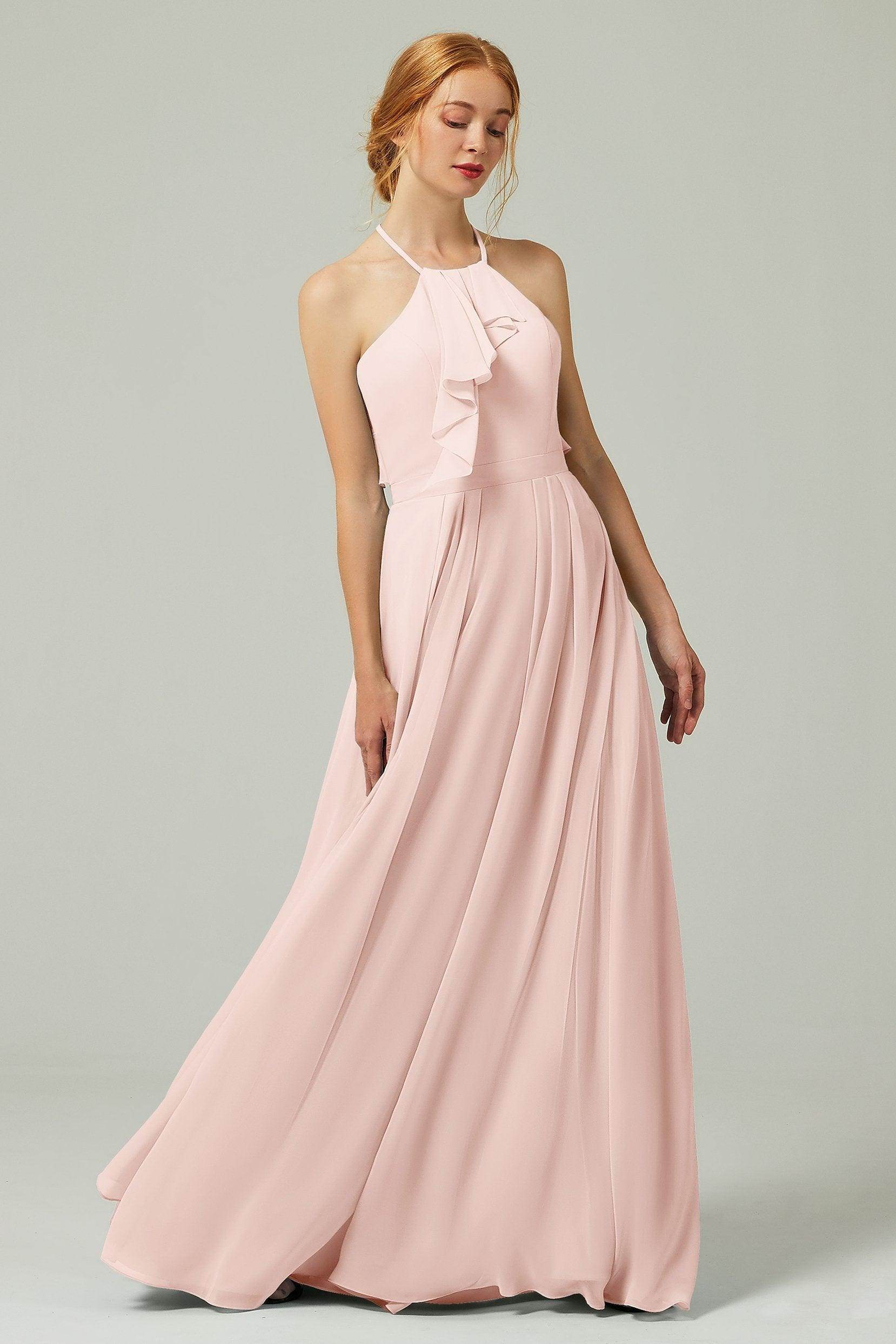 A-Line Floor Length Chiffon Bridesmaid Dress CB0328