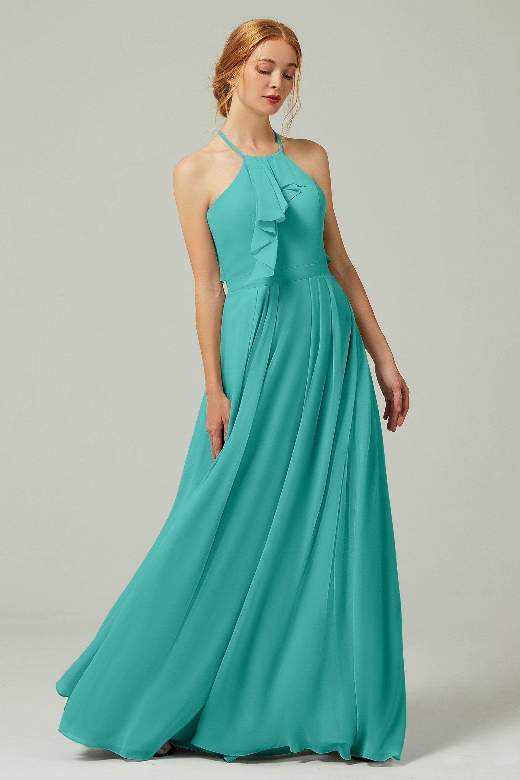 A-Line Floor Length Chiffon Bridesmaid Dress CB0328