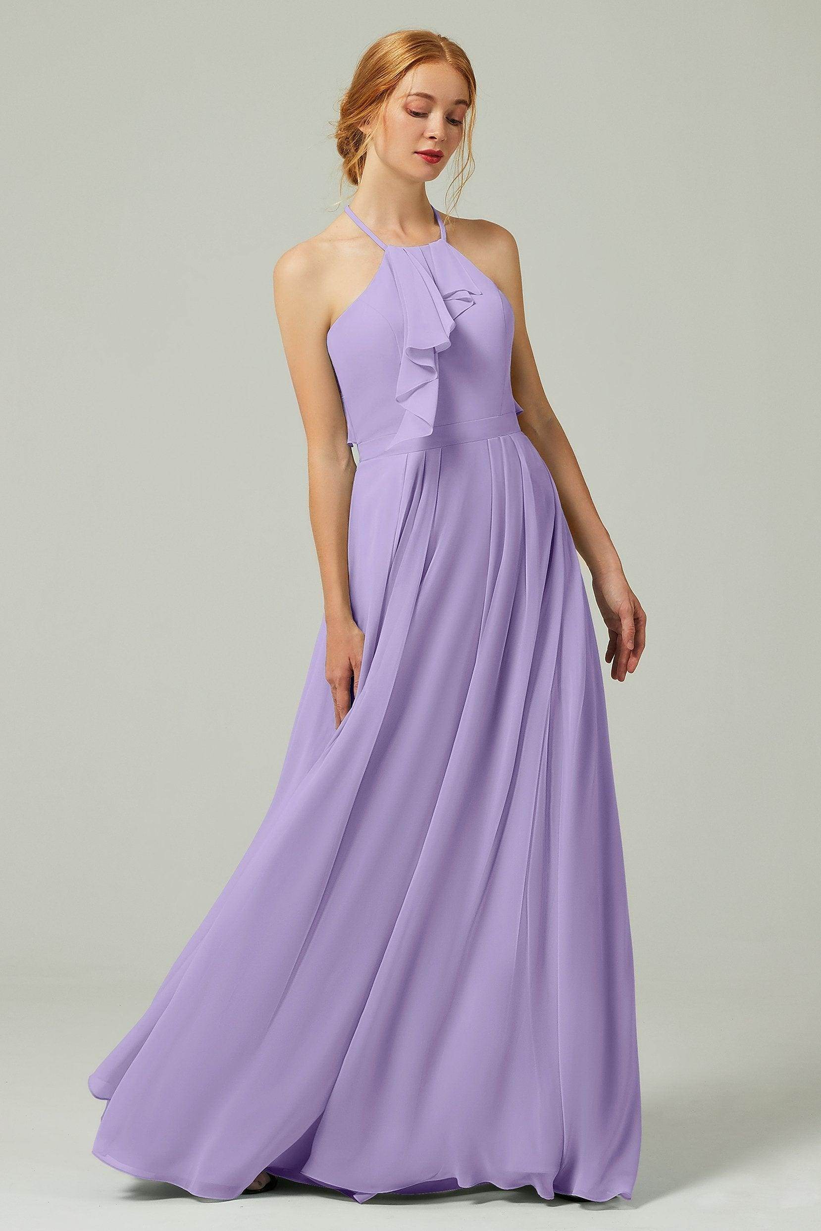 A-Line Floor Length Chiffon Bridesmaid Dress CB0328