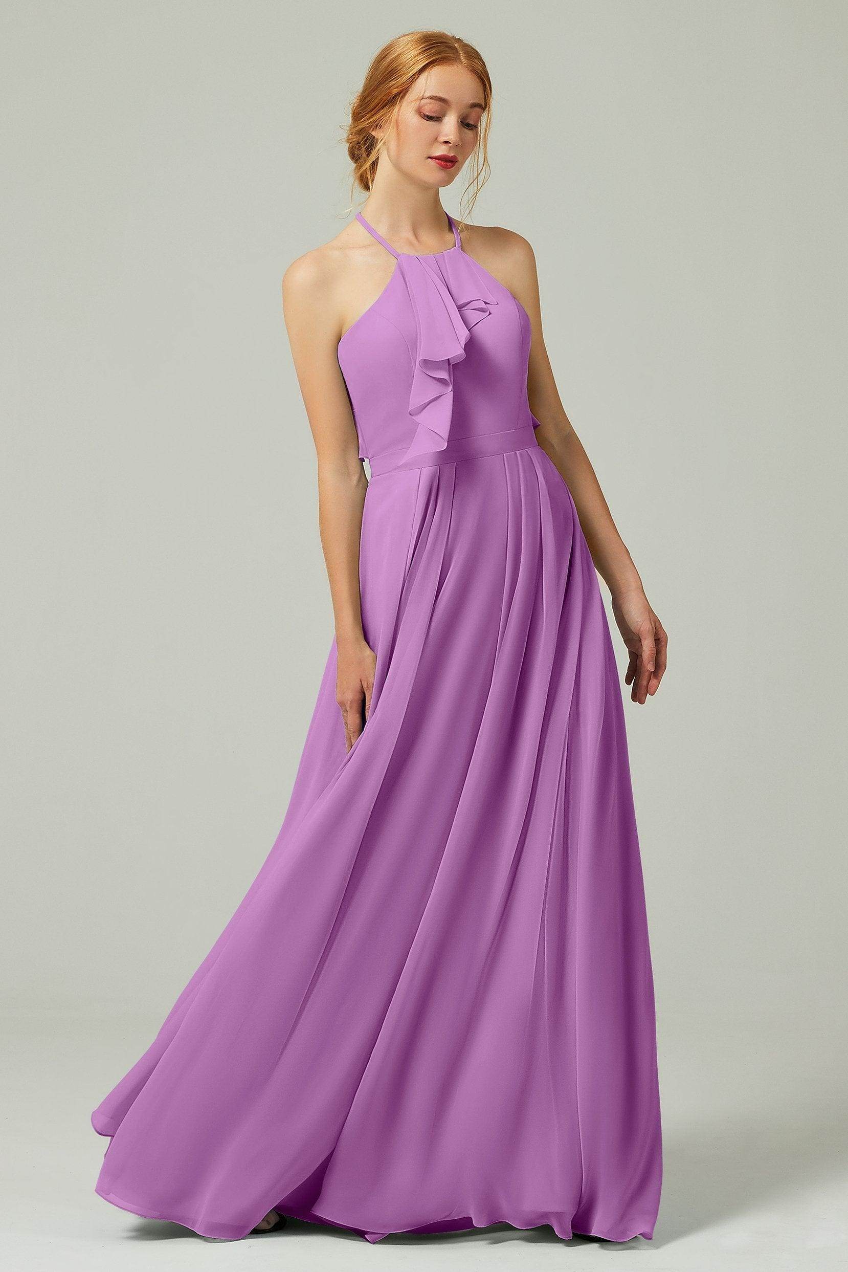 A-Line Floor Length Chiffon Bridesmaid Dress CB0328