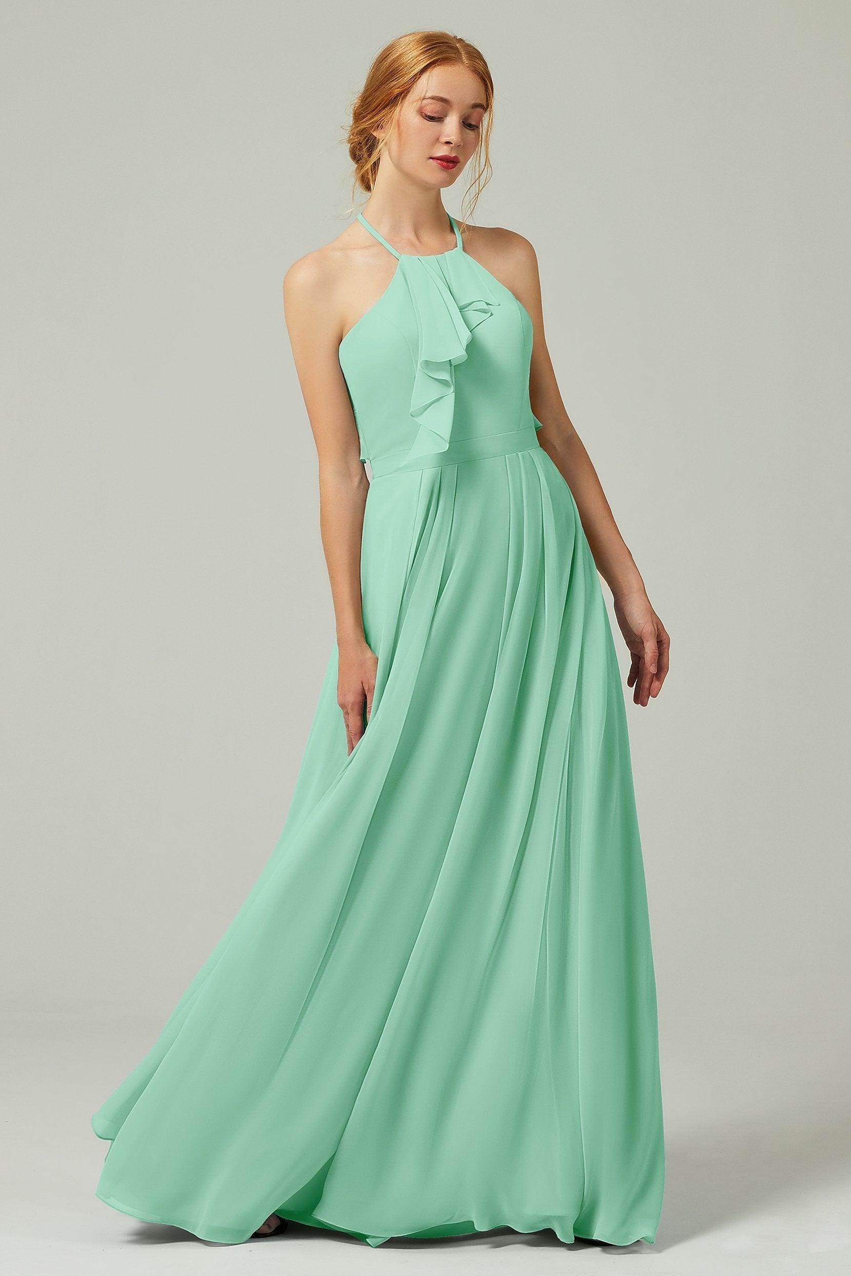A-Line Floor Length Chiffon Bridesmaid Dress CB0328