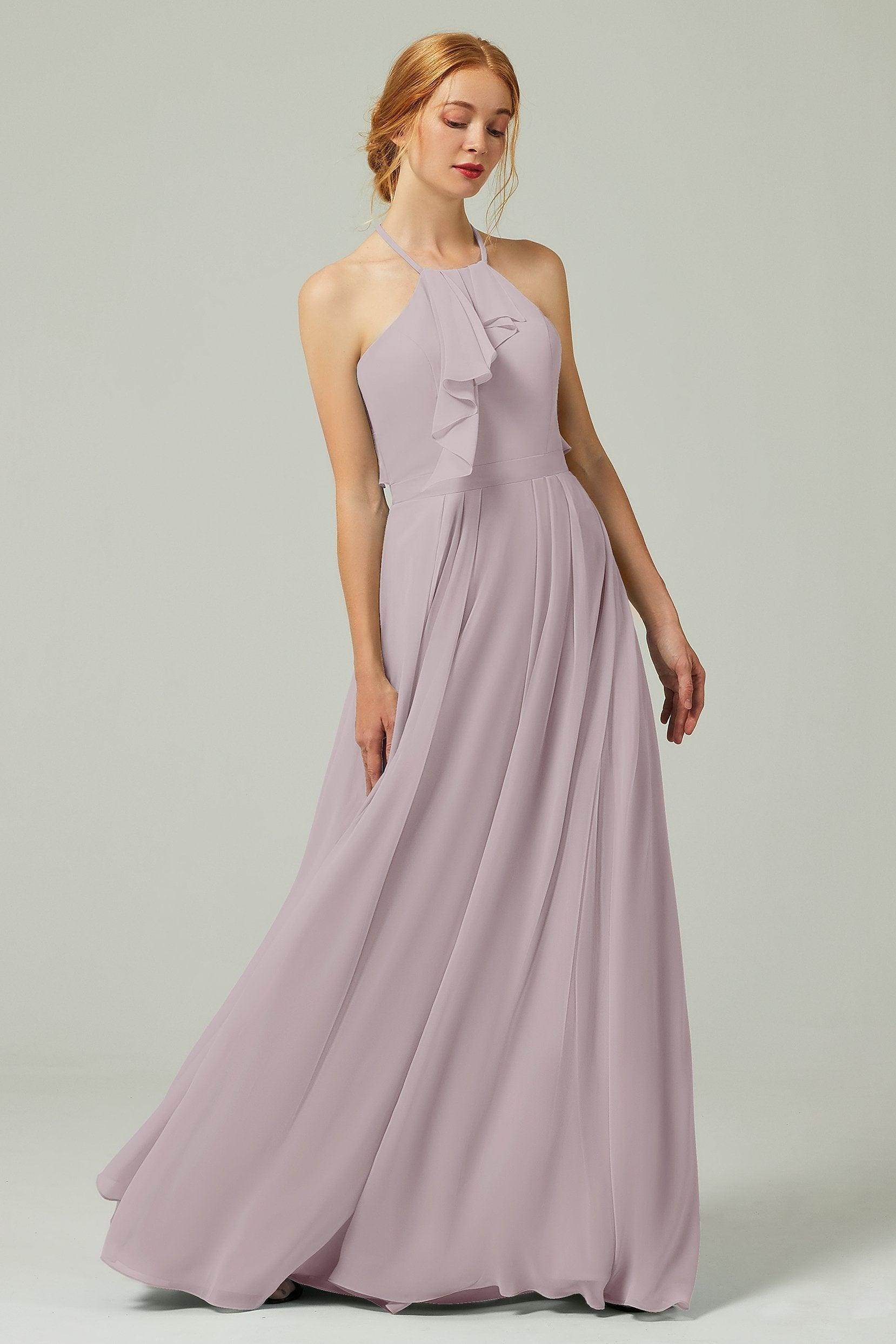 A-Line Floor Length Chiffon Bridesmaid Dress CB0328