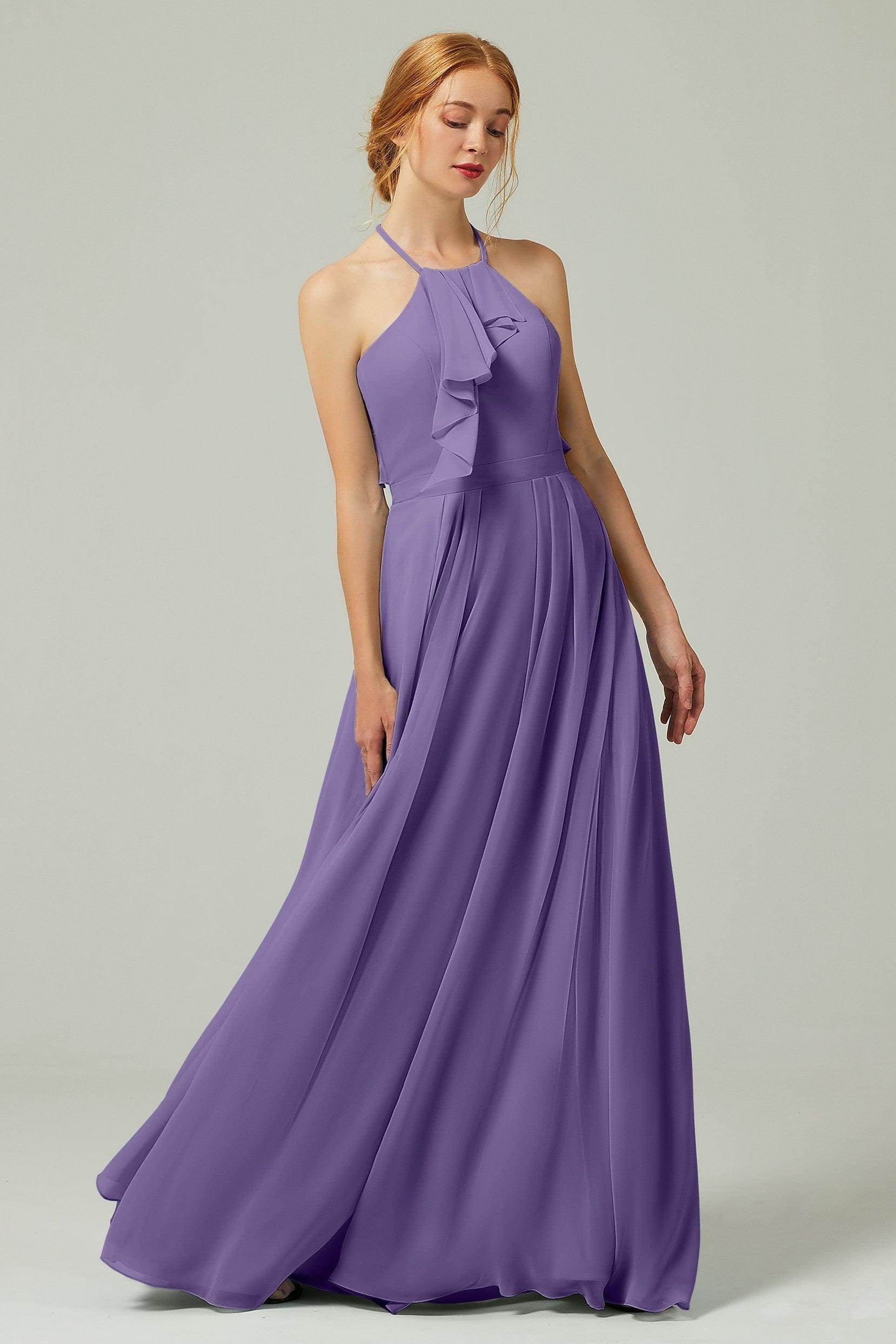 A-Line Floor Length Chiffon Bridesmaid Dress CB0328