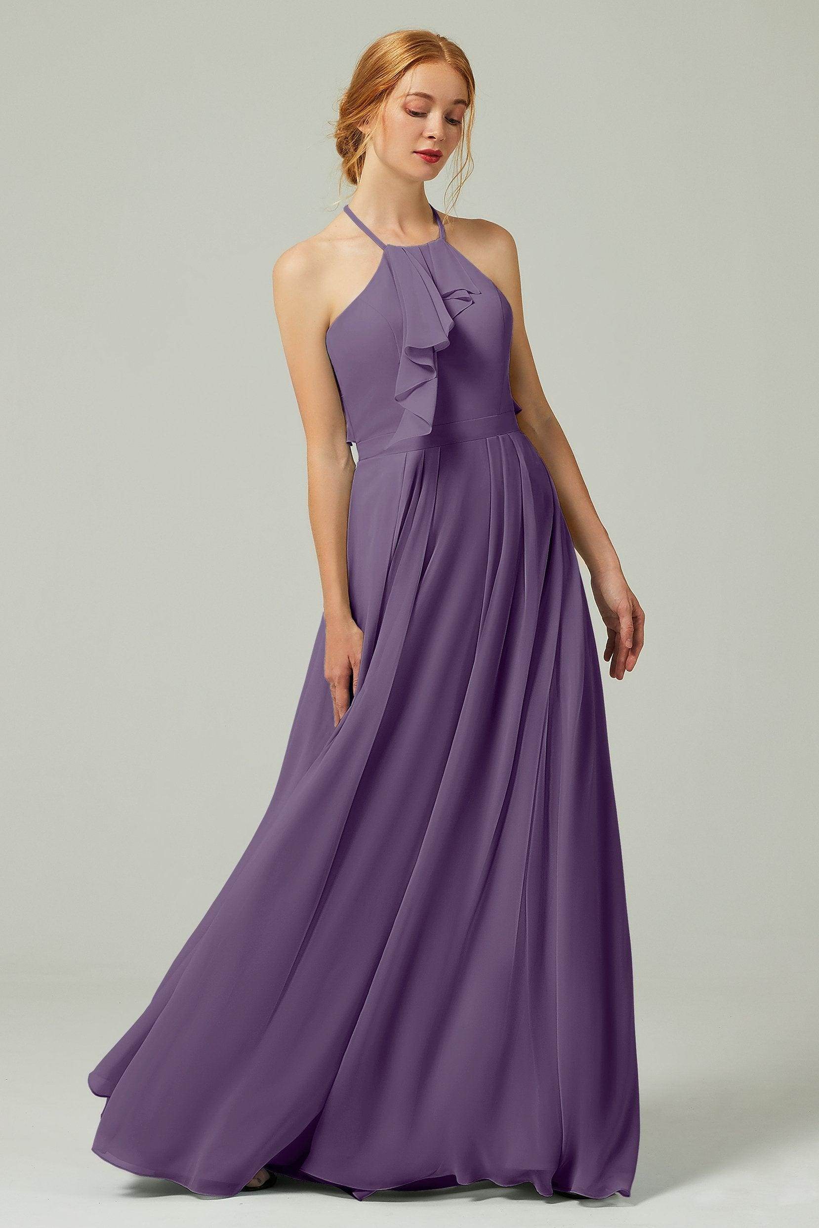A-Line Floor Length Chiffon Bridesmaid Dress CB0328
