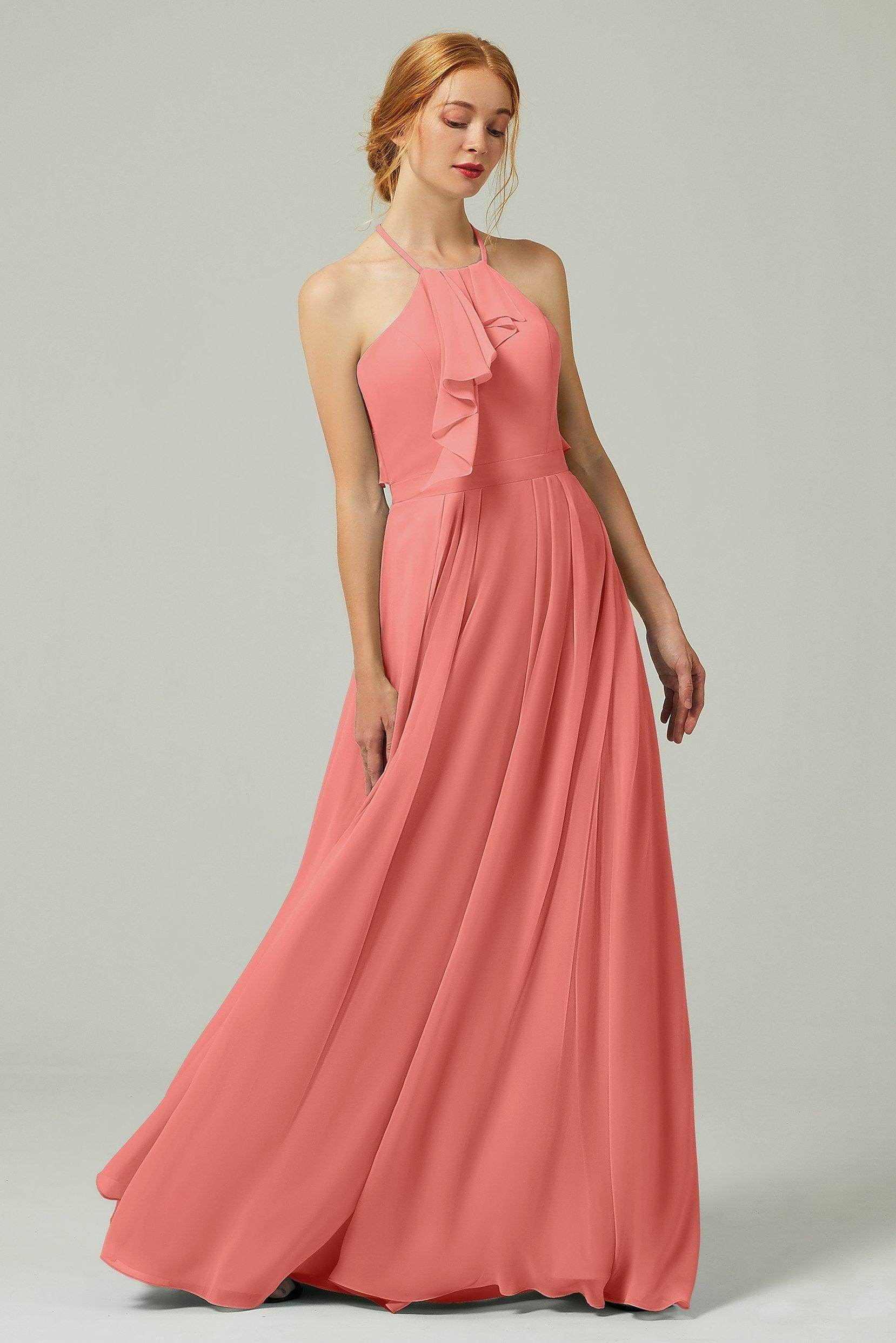 A-Line Floor Length Chiffon Bridesmaid Dress CB0328