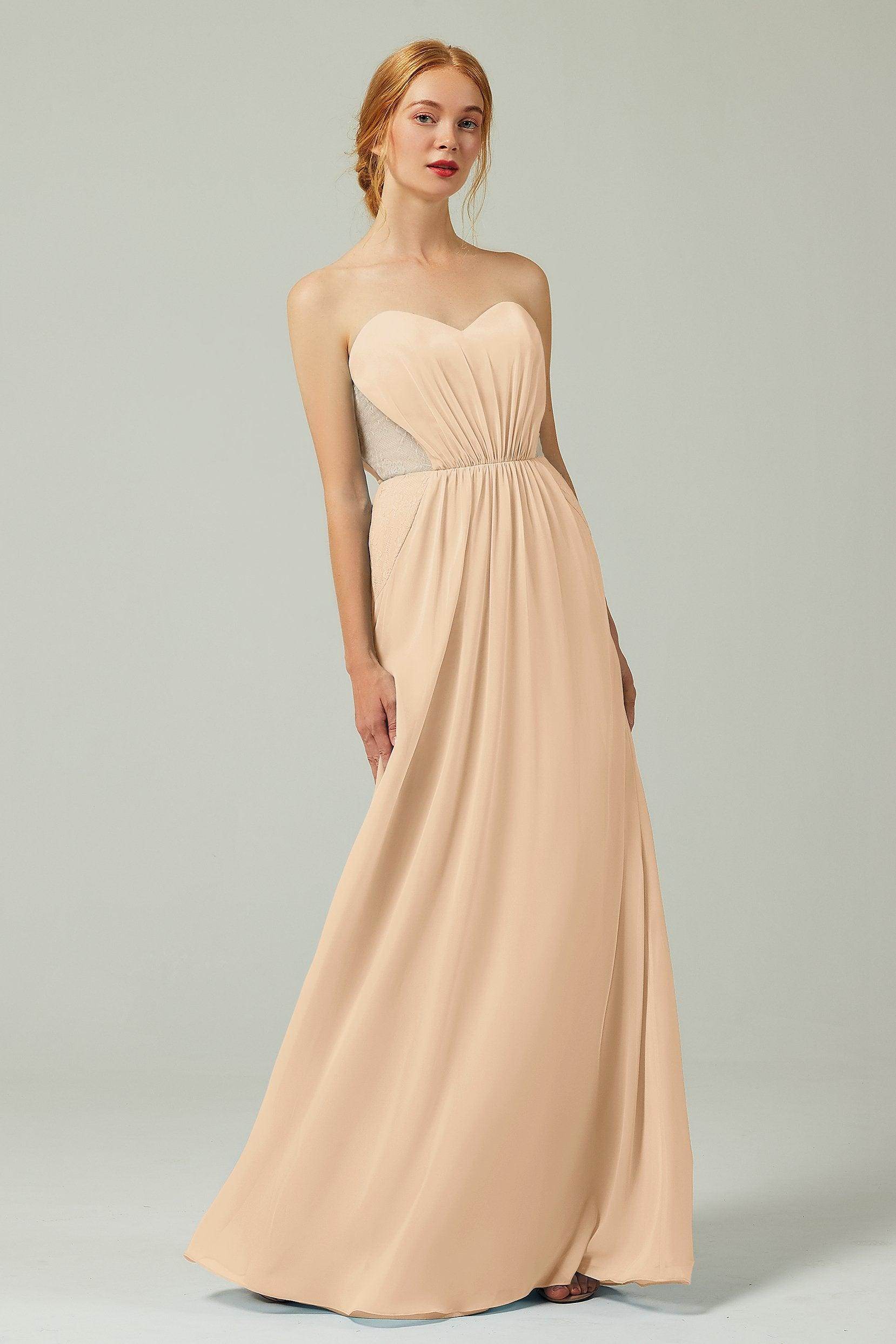 Sheath-Column Floor Length Chiffon Bridesmaid Dress CB0330