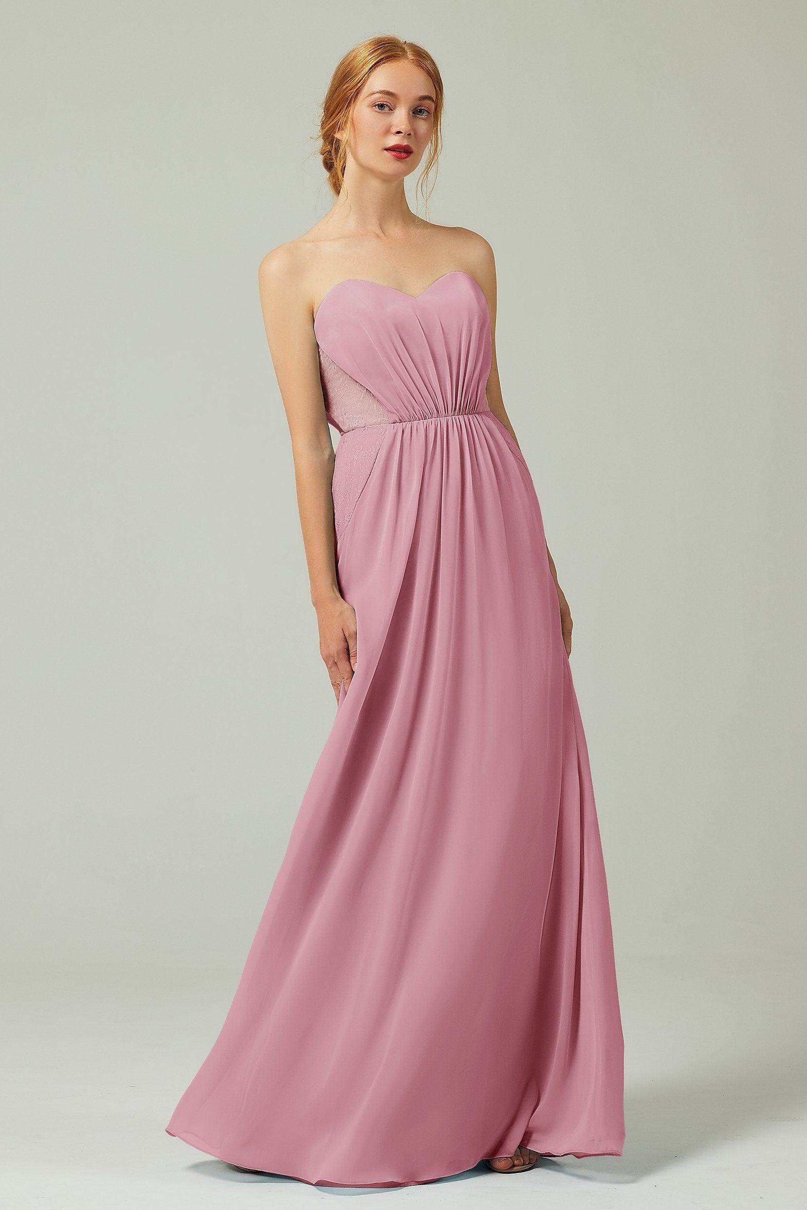 Sheath-Column Floor Length Chiffon Bridesmaid Dress CB0330