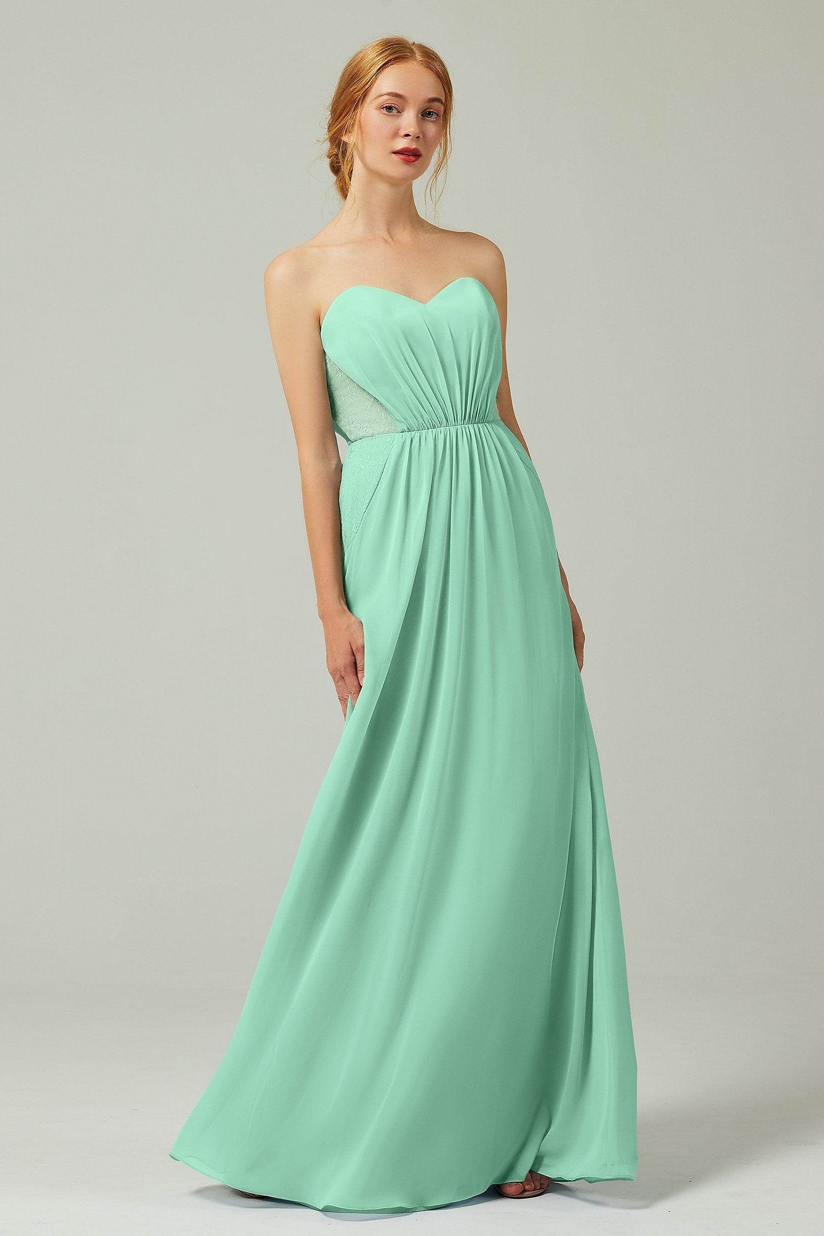 Sheath-Column Floor Length Chiffon Bridesmaid Dress CB0330