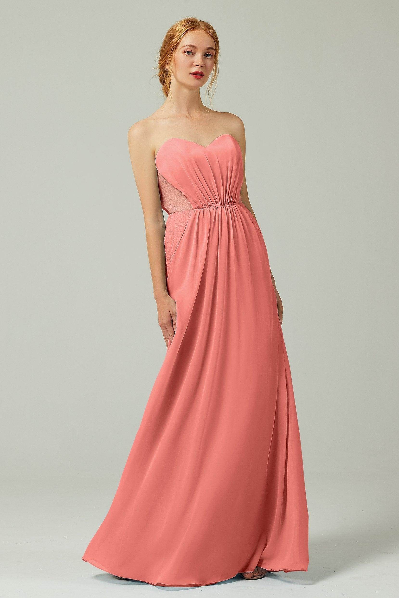 Sheath-Column Floor Length Chiffon Bridesmaid Dress CB0330