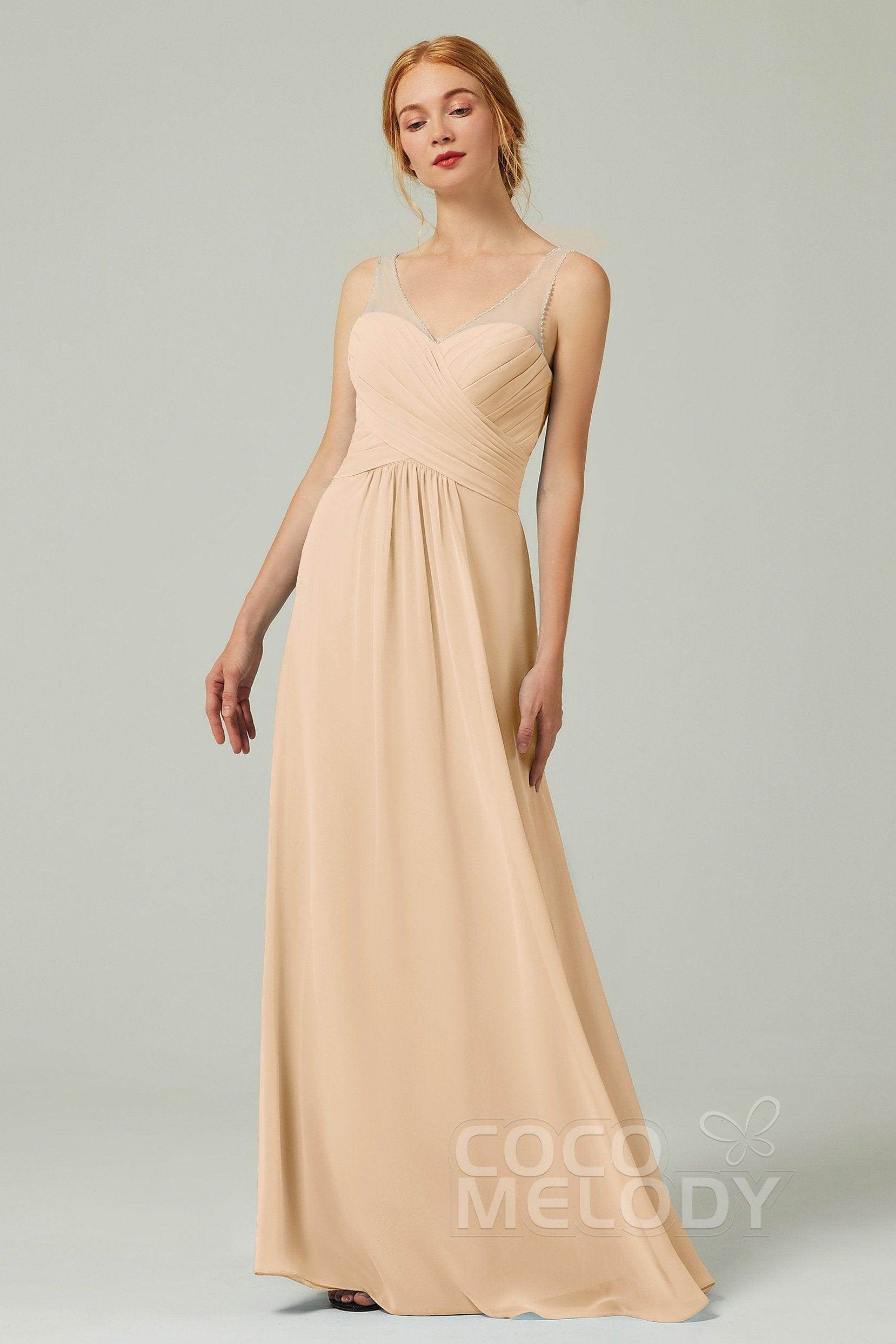 A-Line Floor Length Chiffon Bridesmaid Dress CB0331