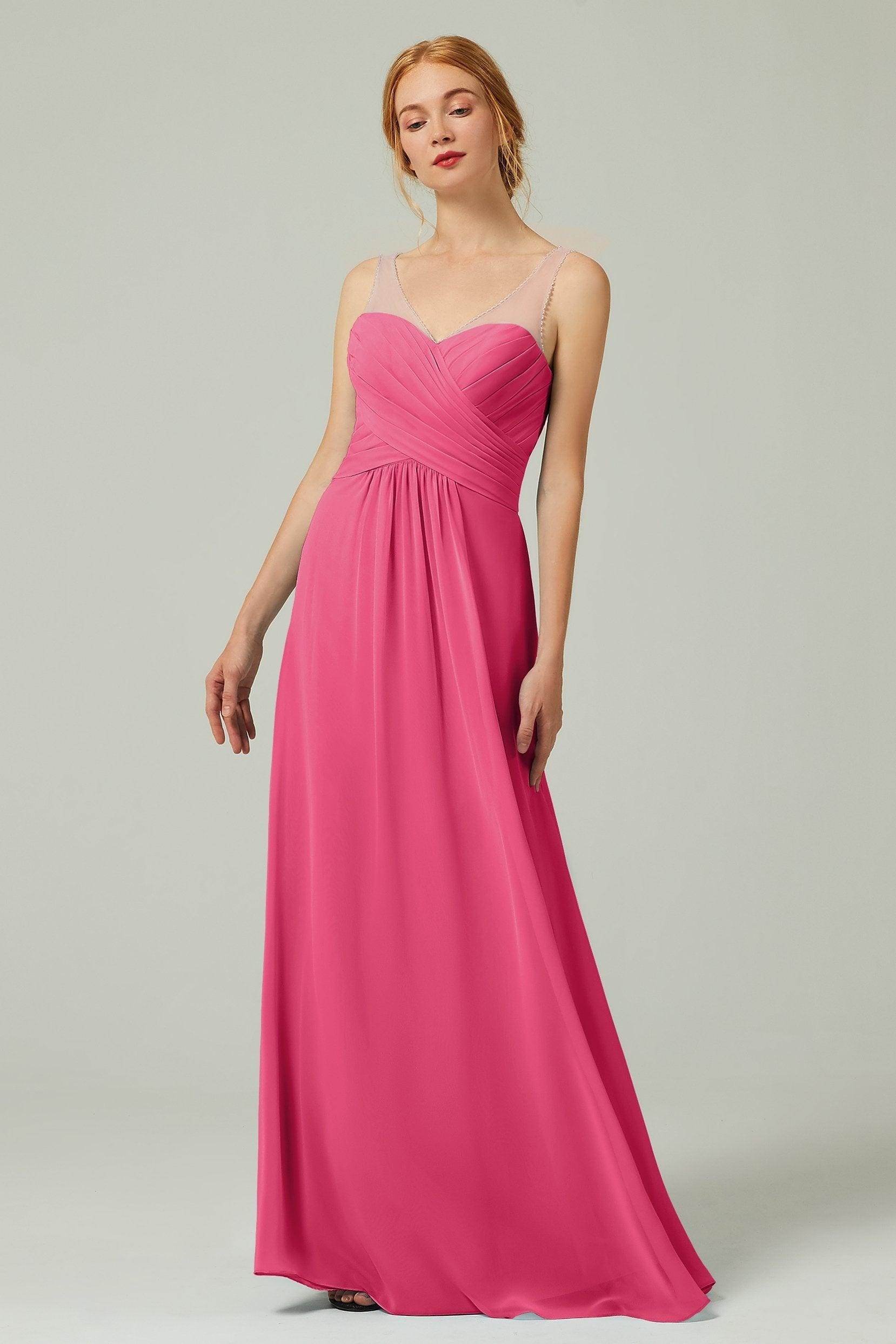 A-Line Floor Length Chiffon Bridesmaid Dress CB0331