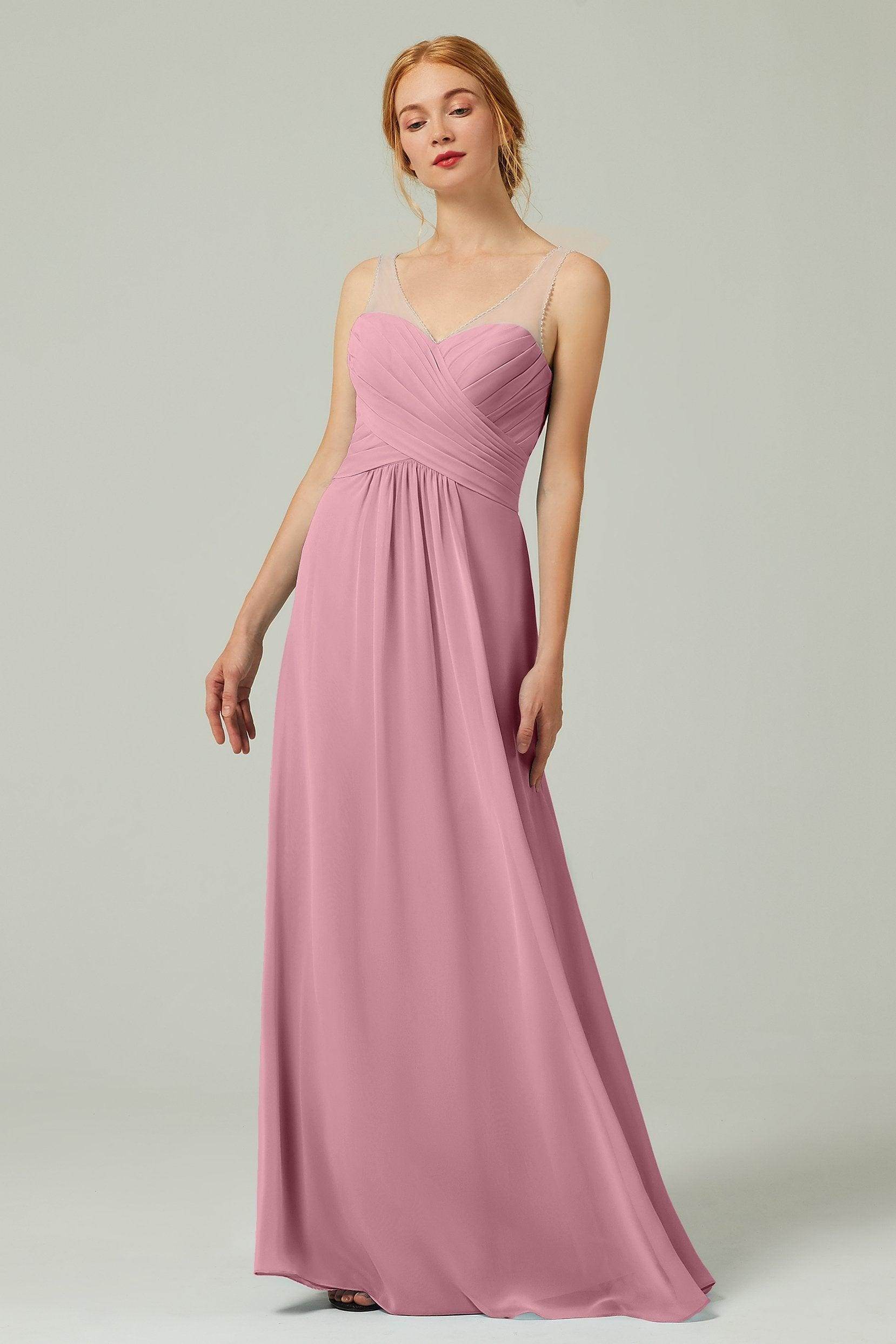 A-Line Floor Length Chiffon Bridesmaid Dress CB0331