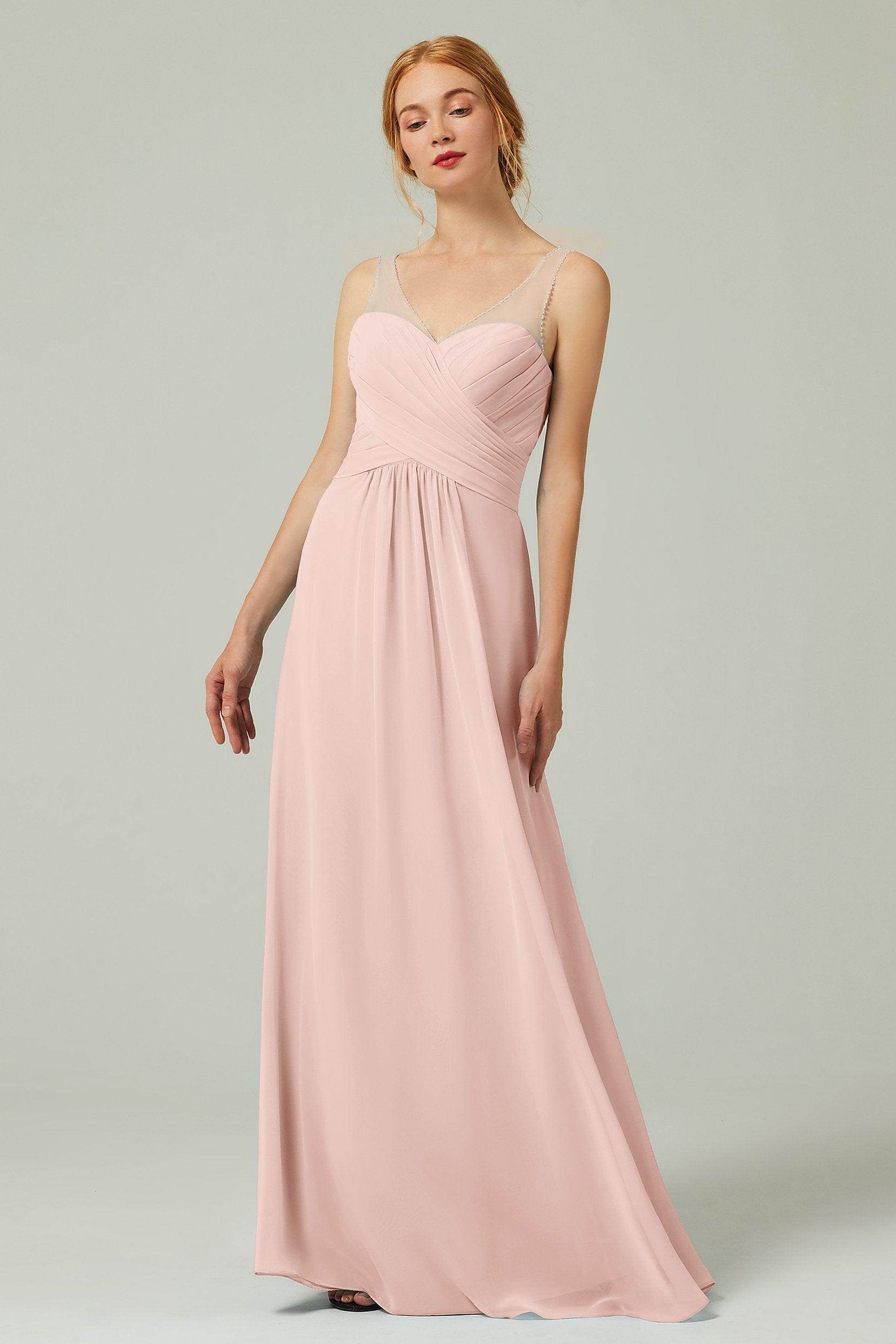 A-Line Floor Length Chiffon Bridesmaid Dress CB0331