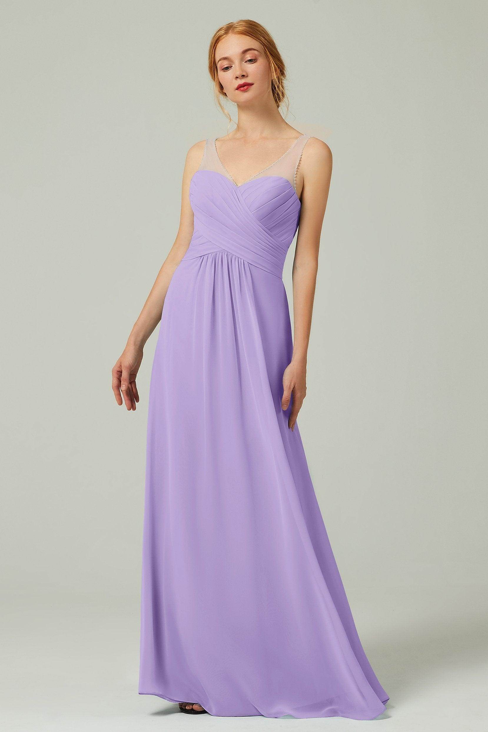 A-Line Floor Length Chiffon Bridesmaid Dress CB0331
