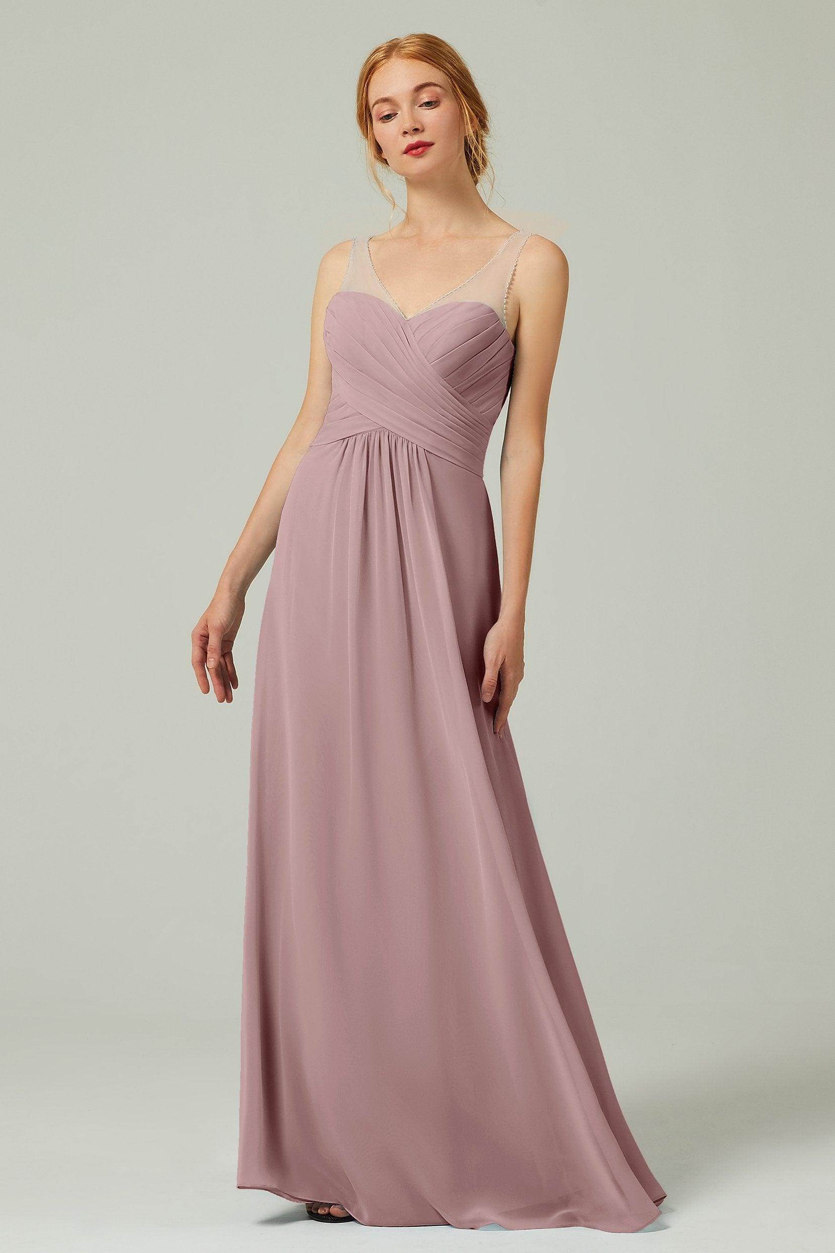 A-Line Floor Length Chiffon Bridesmaid Dress CB0331